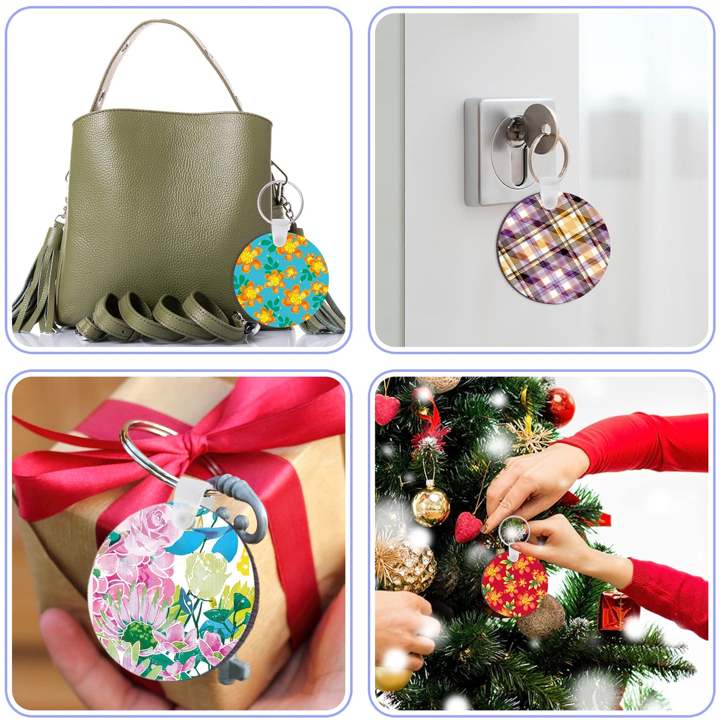 Duufin 120 Pieces Round Sublimation Keychain Blanks Double Side Heat Transfer Blanks MDF Blank Board Key Rings Blanks for Sublimation DIY and Craft