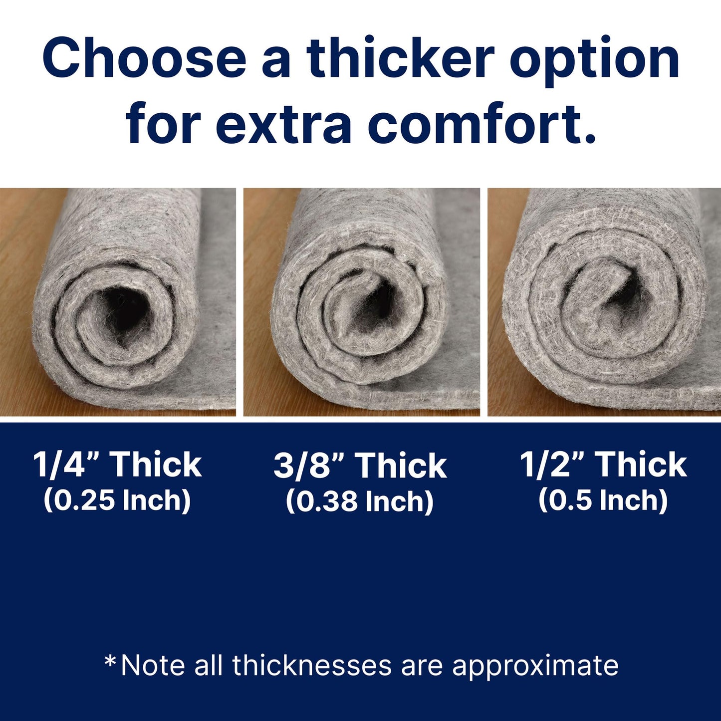 Basics - 8'x10' - 1/4" Thick - 100% Felt - Protective Cushioning Rug Pad - Safe for All Floors and Finishes Including Hardwoods