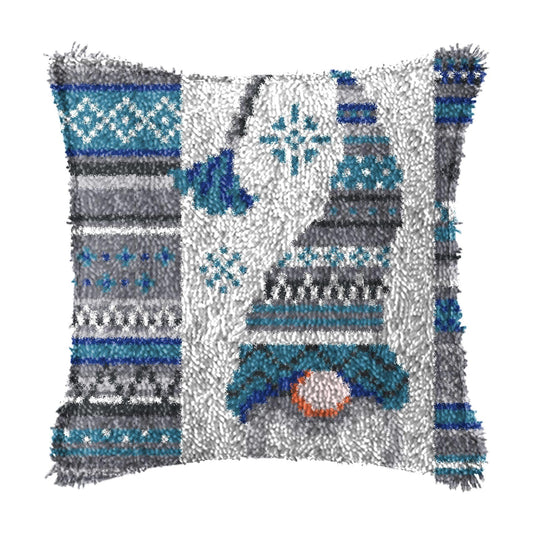 Latch Hook Kits for DIY Throw Pillow Cover,Needlework Cushion Cover Hand Craft Crochet for Great Family 17X17inch Christmas Hat