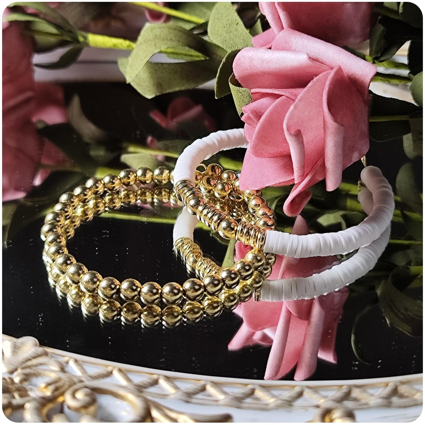 Dayify Christmas Bracelet Making Kit, Christmas Clay Beads Kit for Bracelets, Gold Beads Letter Beads Friendship Bracelet Kit with Christmas Charms for Jewelry DIY Craft Girls Adults Gift