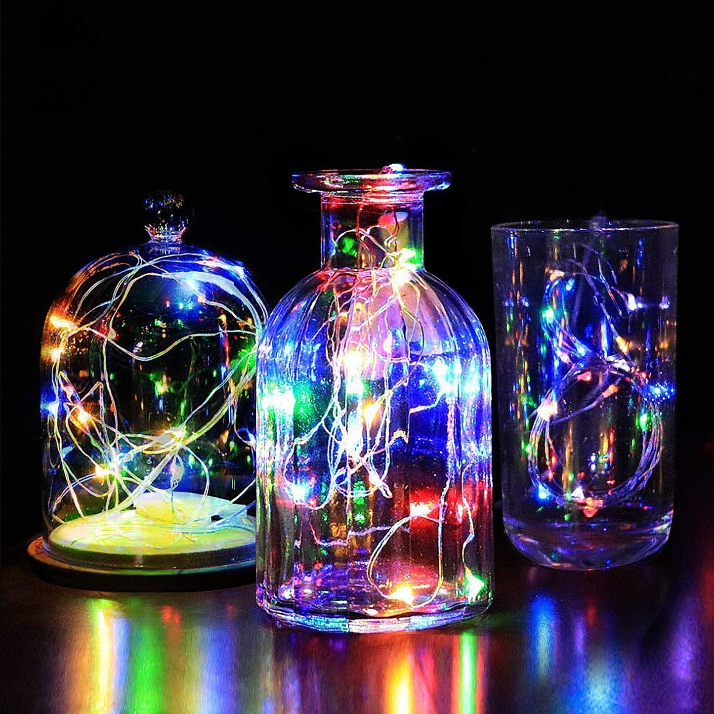 DAYLIGHTIR 2 Pack Total 200 LED Solar Powered Copper Wire String Lights Outdoor, Waterproof, 8 Modes Fairy Lights for Garden, Patio, Party, Yard, Christmas (Multicolor)