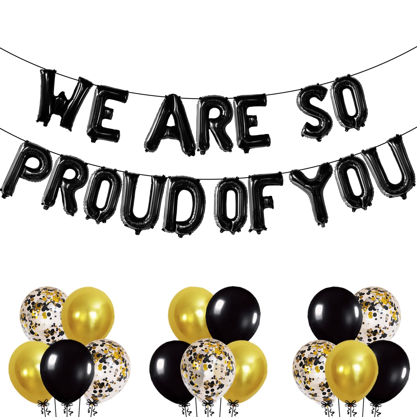KatchOn, Black We Are So Proud of You Balloons - 16 Inch, Pack of 16 | Proud Of You Balloon for Graduation Decorations 2026, Graduation Balloons, 2026 Graduation Decorations