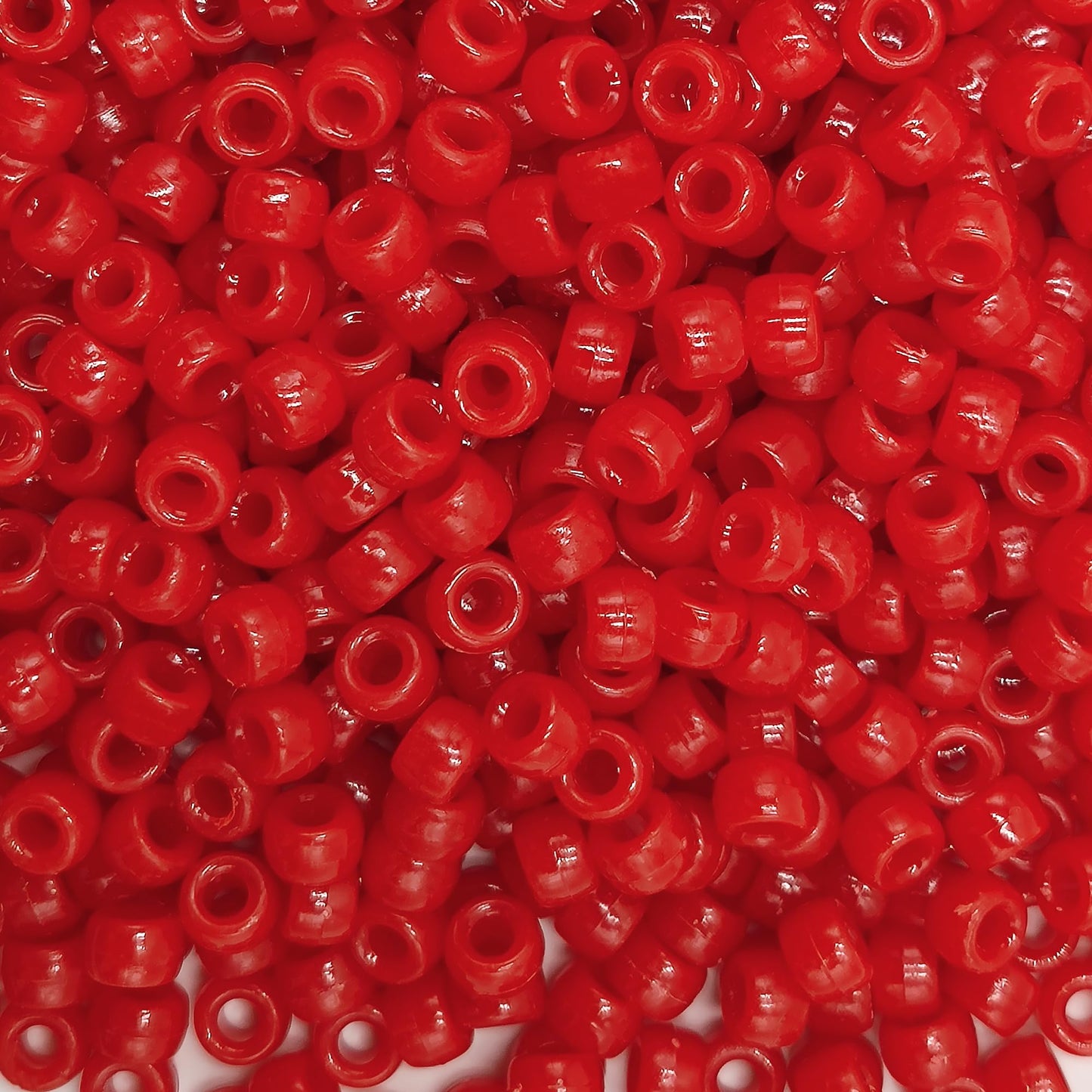 MIIIM 1200PCS 6x9mm Red Pony Beads Bulk, Kandi Beads for Bracelets Making Kit, Hair Braids Crafts for Jewelry Making (Flag Red)