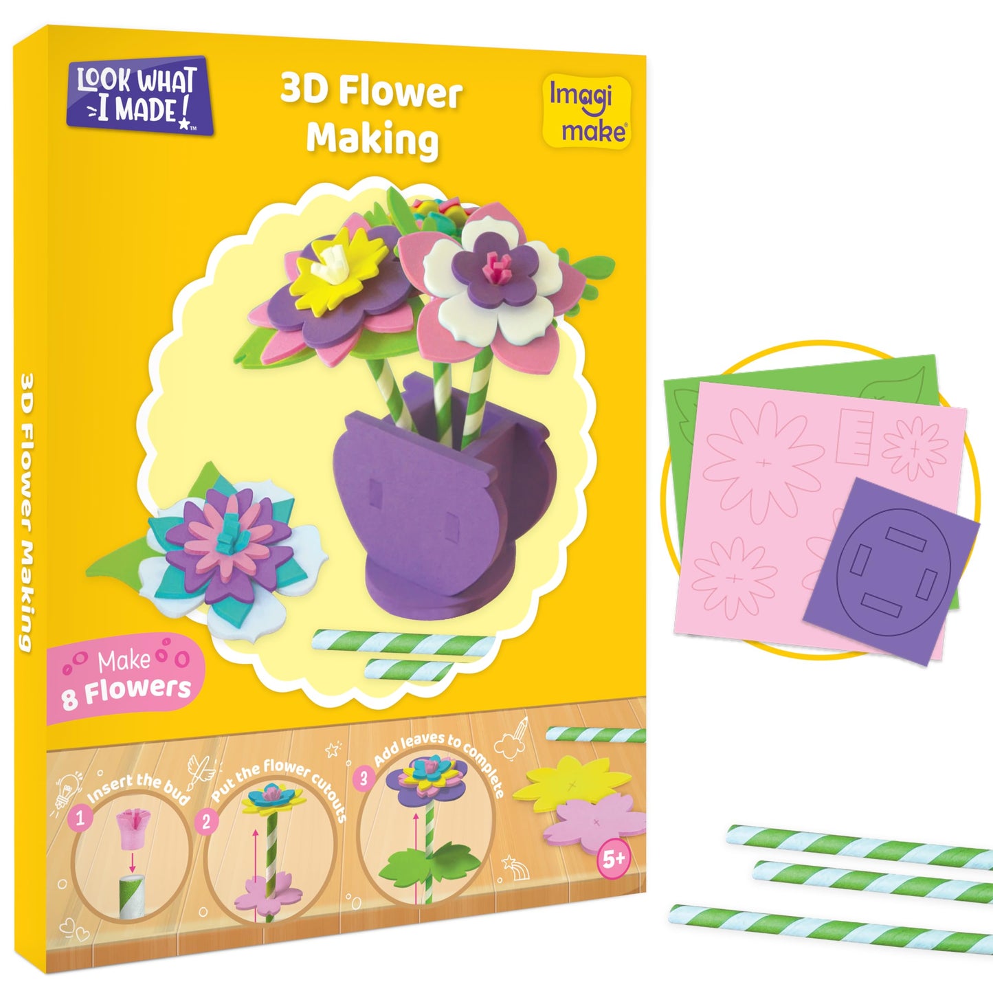 Imagimake Craft Kit - Arts and Crafts for Kids Ages 5+ - Air Dry Clay, Paper Quilling, Stamp Art - 3-in-1 Arts and Crafts Kit - Gifts for 5, 6, 7, 8 Year Olds