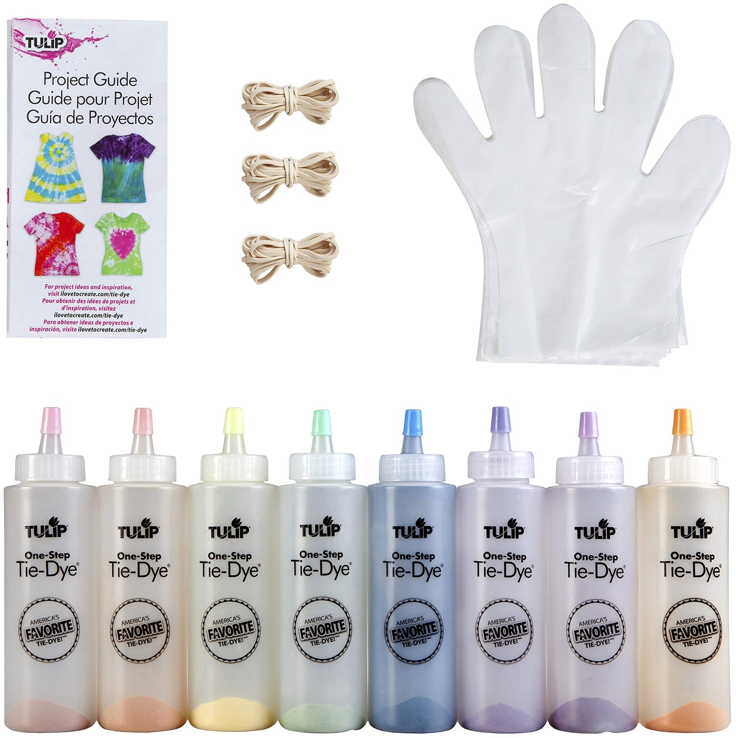 Tulip One-Step Tie-Dye Kit Tulip Fabric Dye 44269 Fdy Lg 2.75Oz Ice Cream Shoppe 8-Color Kit, Pastel