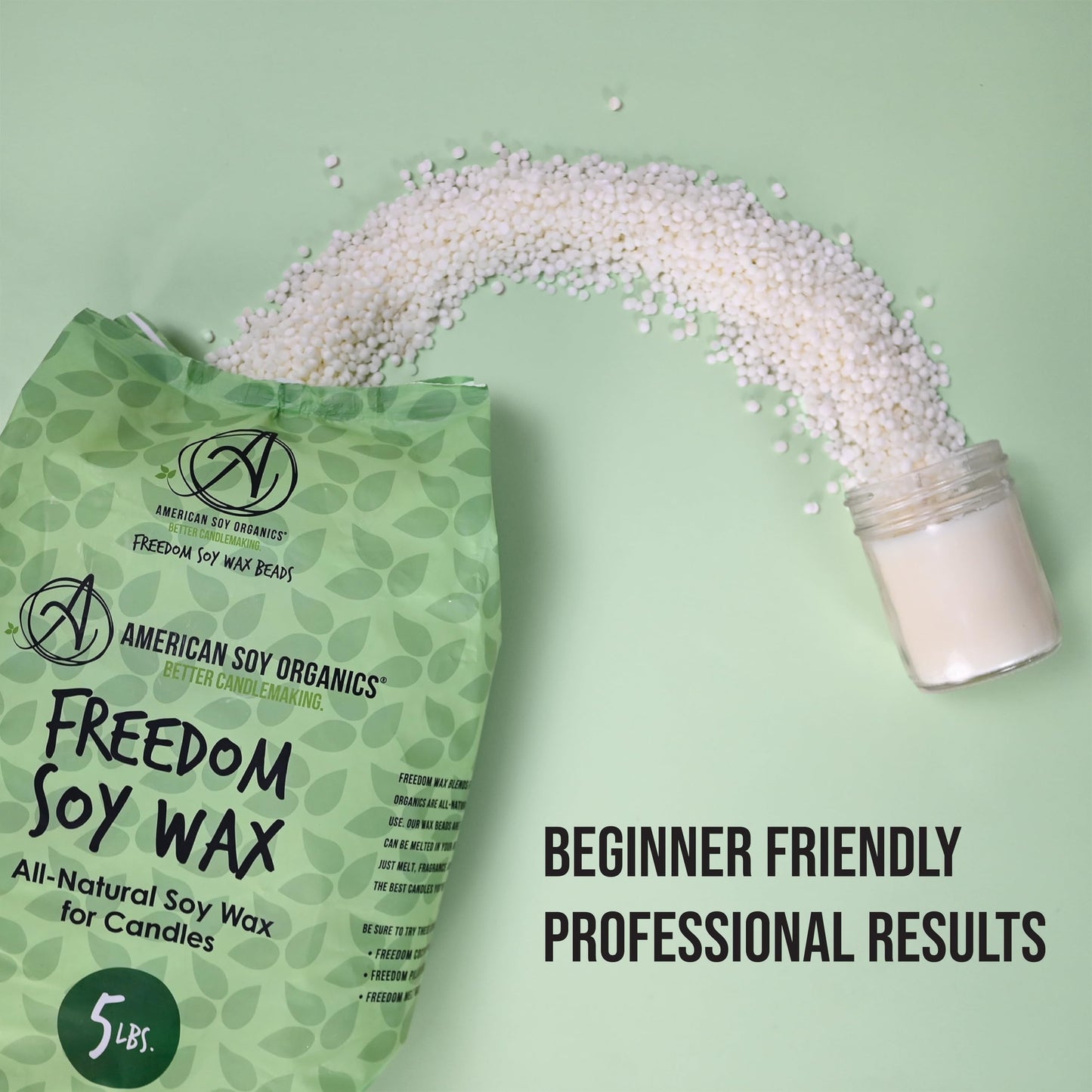 Freedom Soy Wax Beads for Candle Making - Natural Candle Making Supplies - Paraffin-Free, Beeswax-Free Candle Wax for Container Candles, Tealights and Wax Melts, 10 lbs