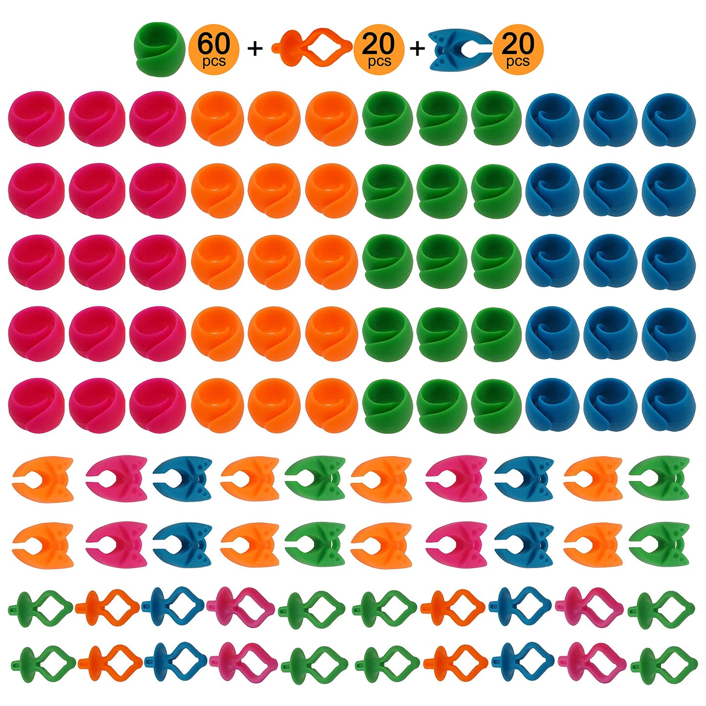 New brothread 100pcs Mix NOTIONS (60 Thread Spool Savers + 20 Bobbin Holders + 20 Bobbin Clamps) - Prevent Thread Tails from Unwinding - for Sewing and Embroidery Machine Thread Spools