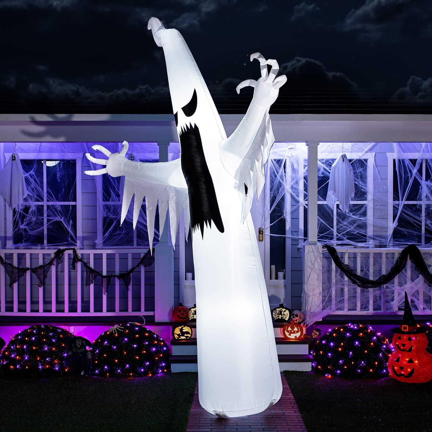 Joiedomi 12 FT Halloween Inflatables Outdoor Decorations, Scary Ghost Halloween Decor, Inflatable Ghost Blow Ups for Yard with LEDs for Outside Yard Decorations