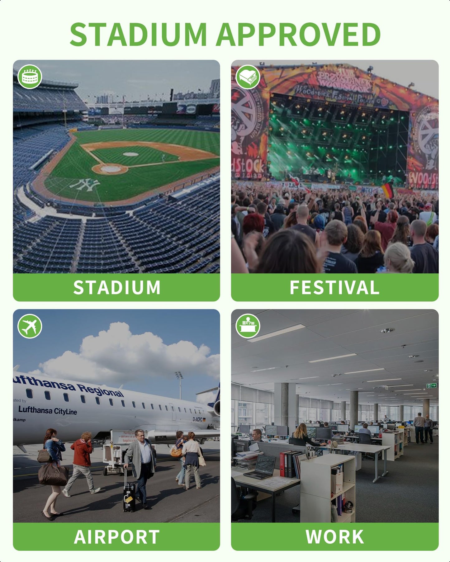 MAY TREE Clear Tote Bag Stadium Approved, Clear Beach Bag for Sports Work Security Travel Stadium Concert-White