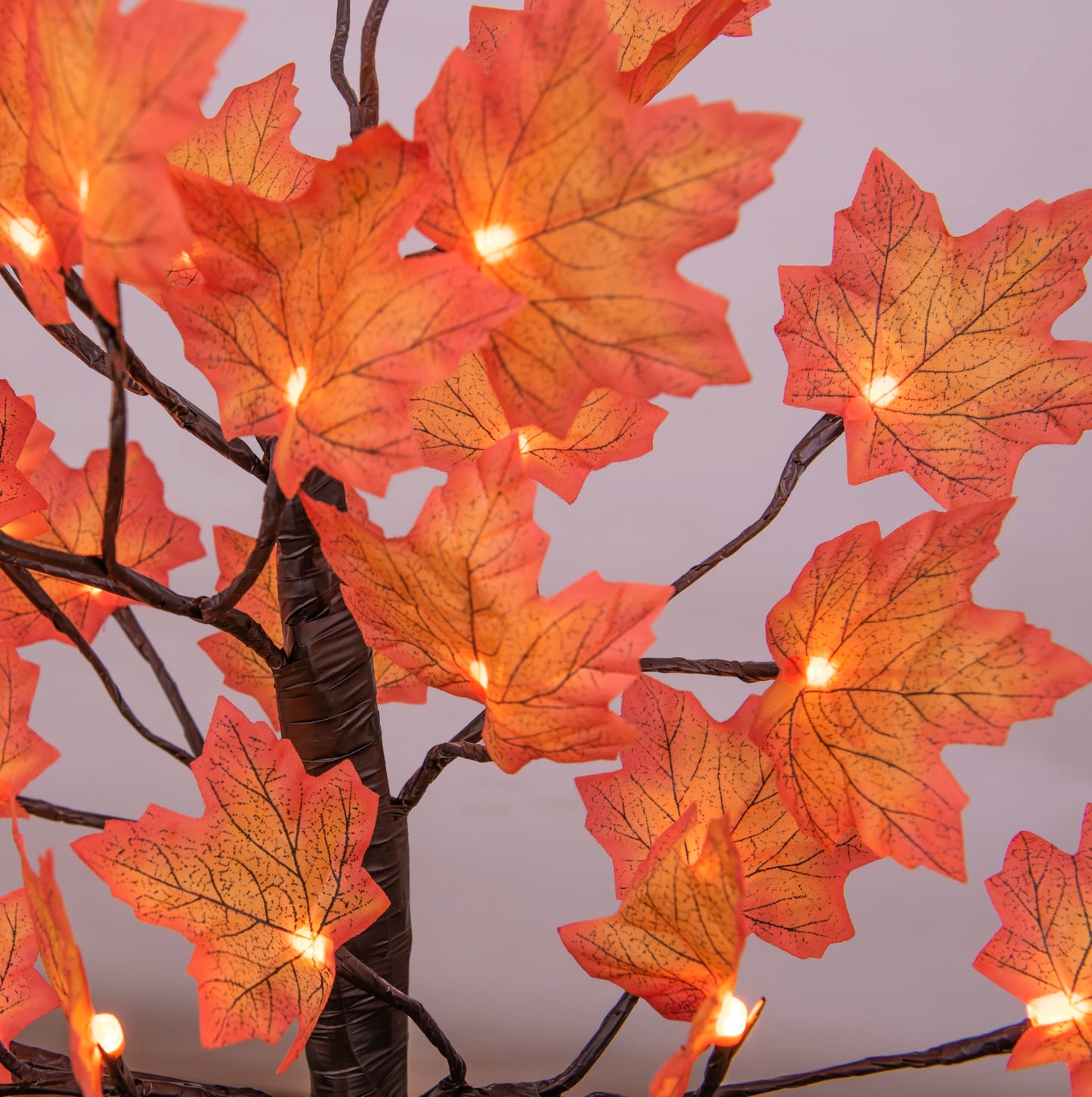 24IN Lighted Maple Tree for Fall Decorations, USB & Battery Operated with Timer Table Lights for Home Party Indoor Outdoor Thanksgiving Autumn Harvest Decor