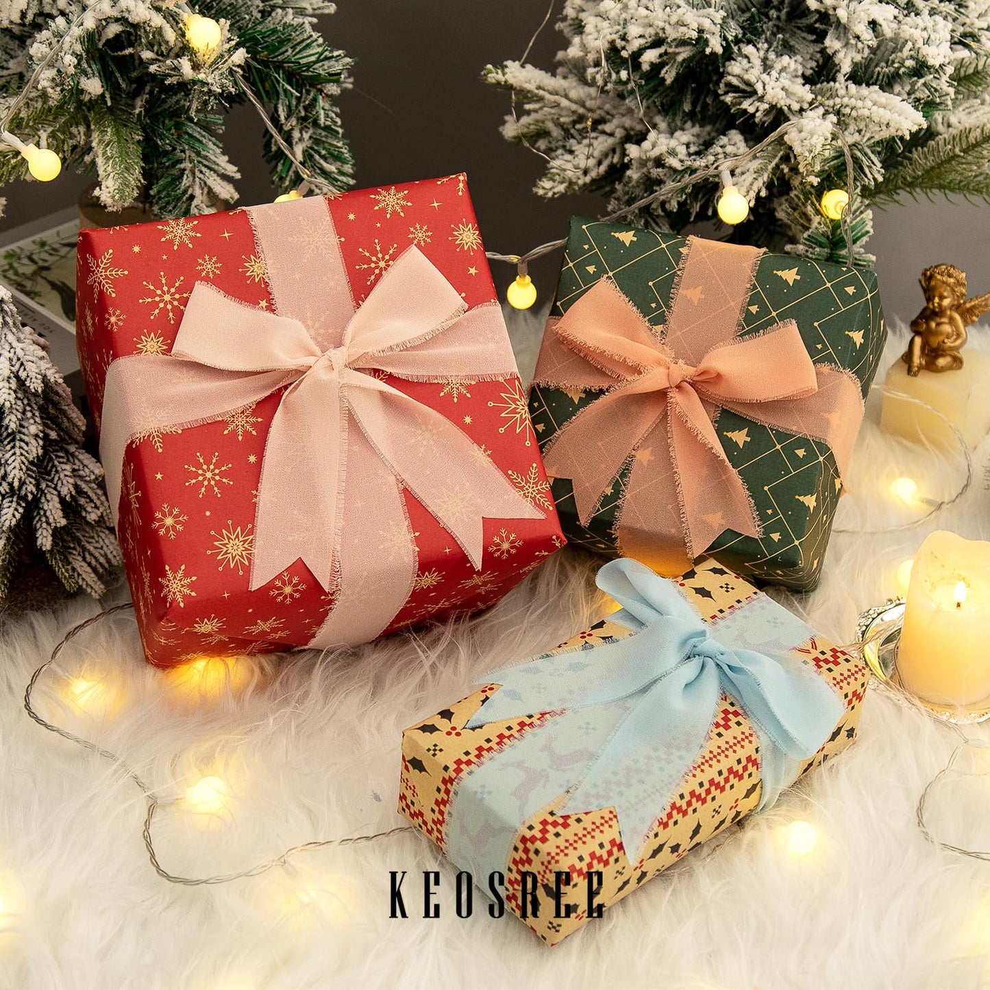 Hot Pink Pastel Pink Handmade Chiffon Ribbon,1.5" x 21Yd Frayed Silk Ribbons for Wreaths Bridal Flower Bouquet Christmas Gift Wrapping Wedding Decor Invitations Decorations (7Yards X 3 Rolls)