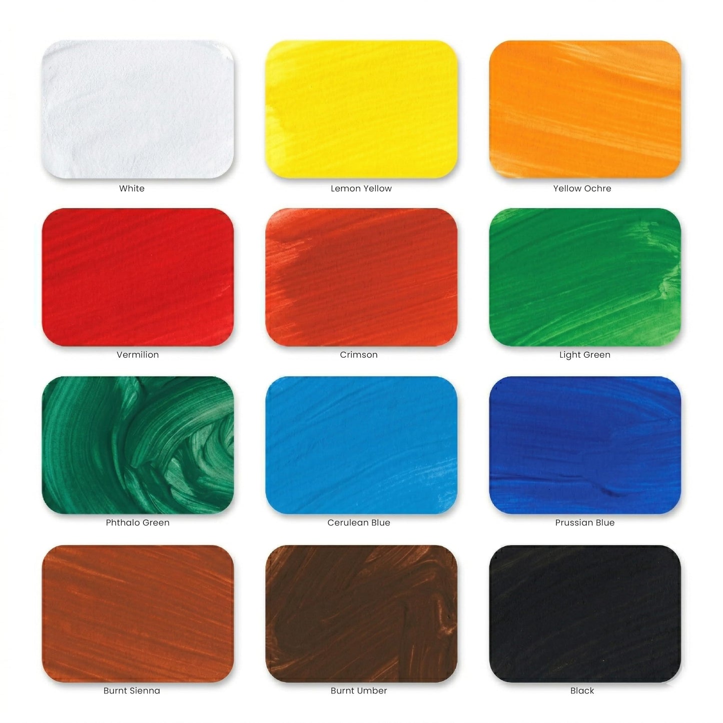 MyArtscape Gouache Paint Set, 12 Colors, 12 x 0.4 fl oz (12 ml) Tubes, Artist Quality High Pigment Matte Rewettable Gouache Paints for Canvas, Illustration & Professional Art