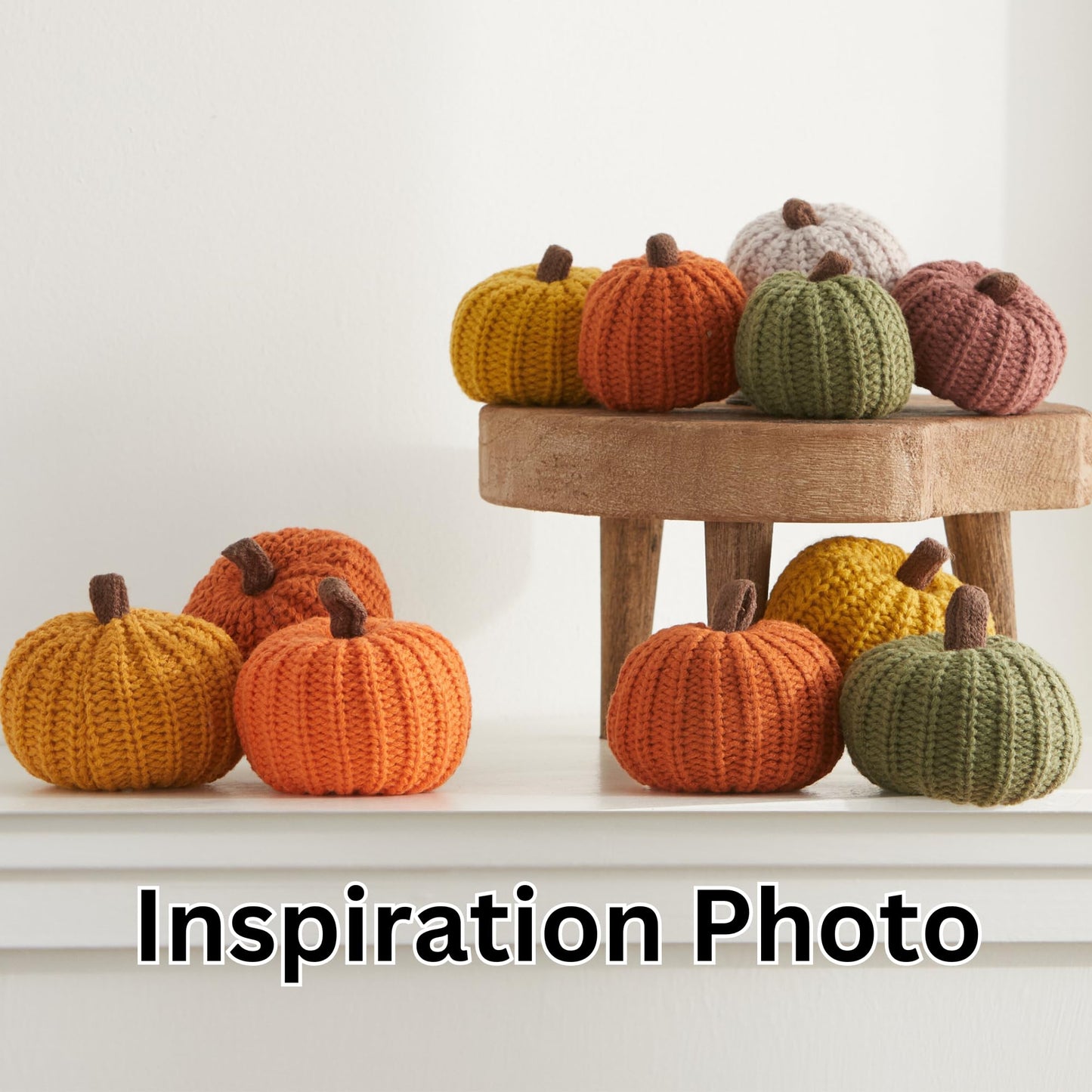 Mini knit pumpkins set of 5, fall favorite, gifts for women, autumn bowl fillers fall farmhouse tier tray decor, decorative pumpkins for friend (Mini Autumn Set)