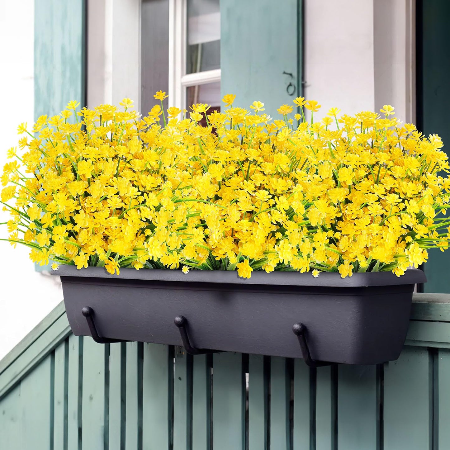 AGIRL 24 Bundles Artificial Flowers for Outdoor,UV Resistant No Fade Fake Plastic Flowers Faux Plants for Hanging Planters Decoration Indoor Outside Garden Porch Window Box Home Wedding Farmhouse