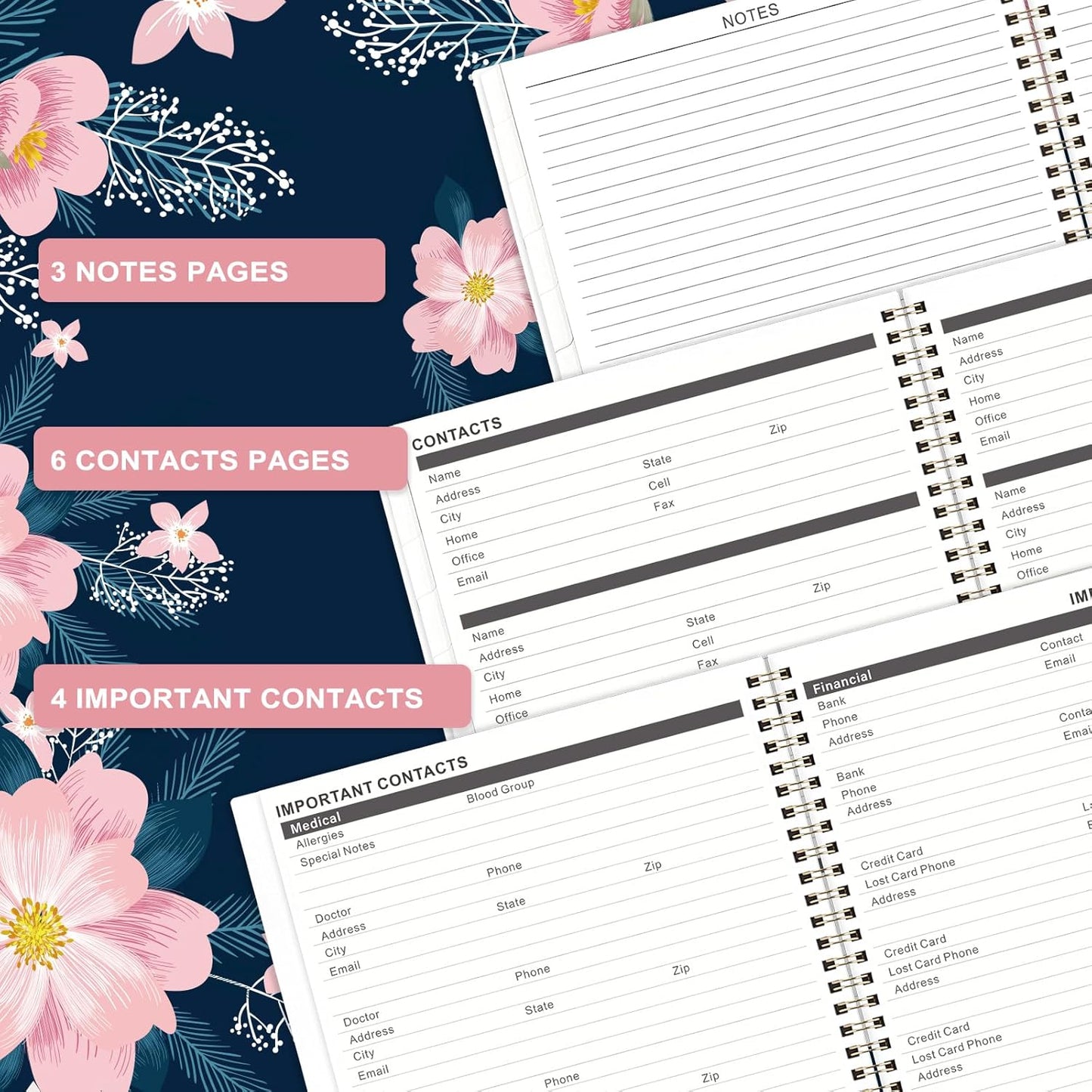 2026-2027 Monthly Planner/Calendar - Jan. 2026 - Dec. 2027, 9" x 11" Planner 2026-2027, 2-Size Pocket, Monthly Tabs, Premium Paper
