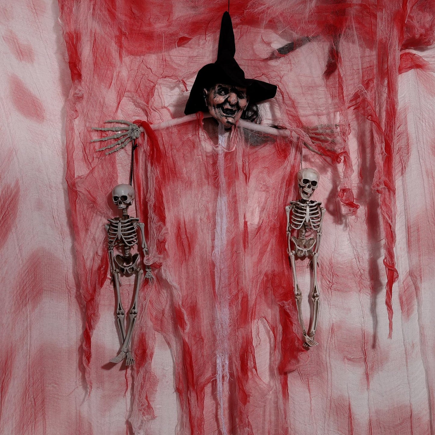 ZYP Halloween Blood Red Creepy Cloth 410 x 80 Creepy Gauze Cloth Scary Halloween Decoration for Outdoor Yard Home Wall Decorations