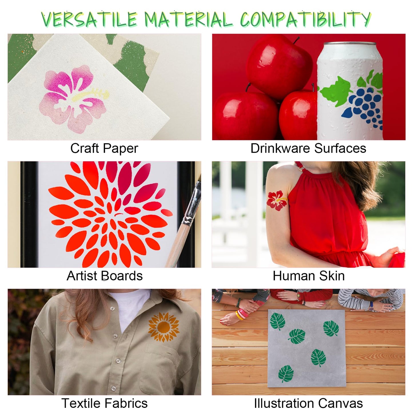 36 Pcs 3 Inch Flower Stencils, Small Stencils for Crafts, Reusable Paint Template for Wall, Butterfly & Bird Stencil for Painting Home Decor Art Projects