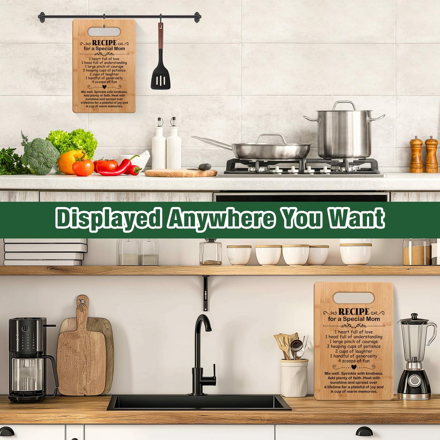 Mom Birthday Gifts from Daughter Son, Mother Cutting Board Gift, Cute Mom Gifts from Daughter Son, Mother's Day Gifts for Mom, Mom Gift for Valentines Day
