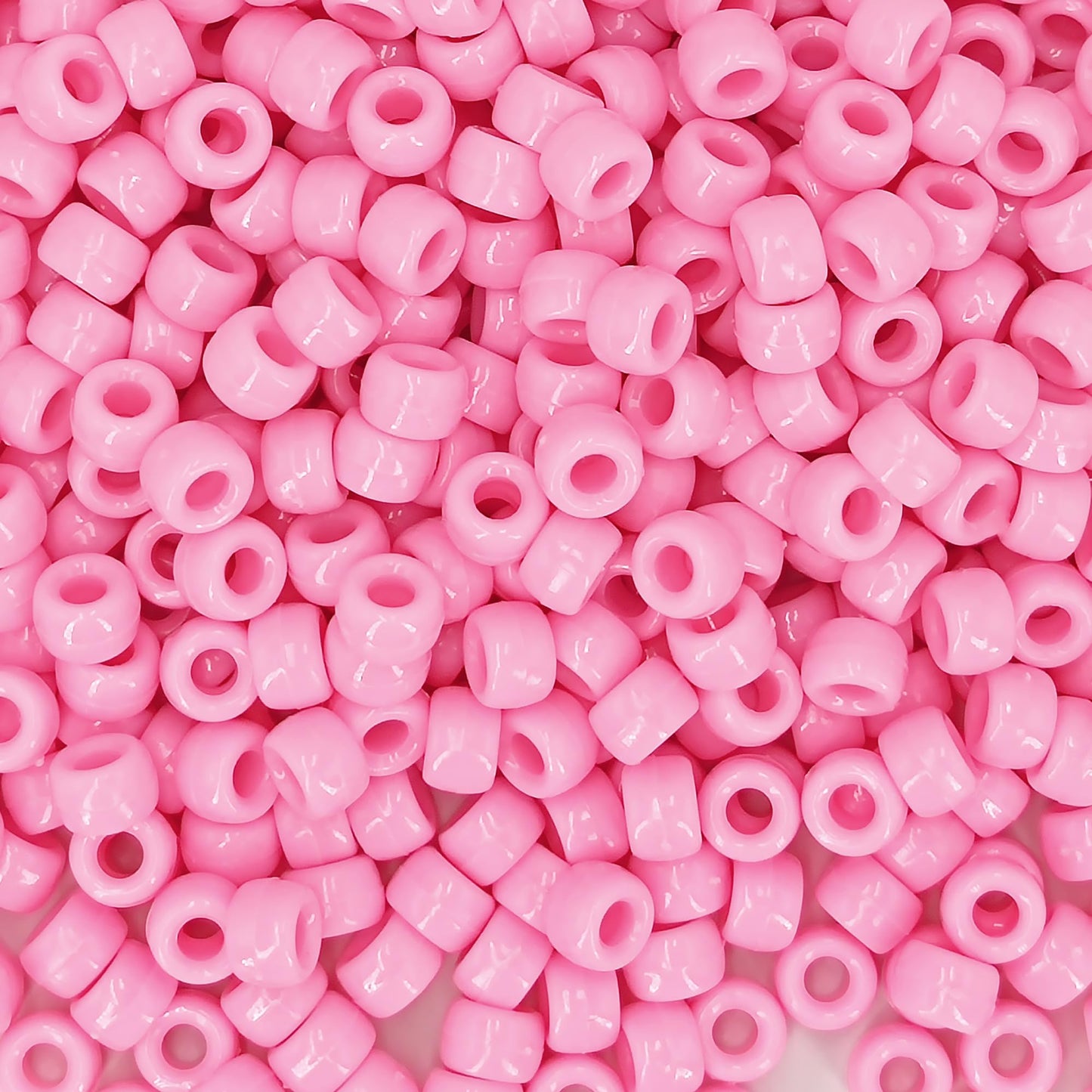 MIIIM 1200PCS 6x9mm Pony Beads Bulk, Light Pink Pony Beads for Bracelets Making Kit, Kandi, Hair Braids Crafts for Jewelry Making (Light Pink)