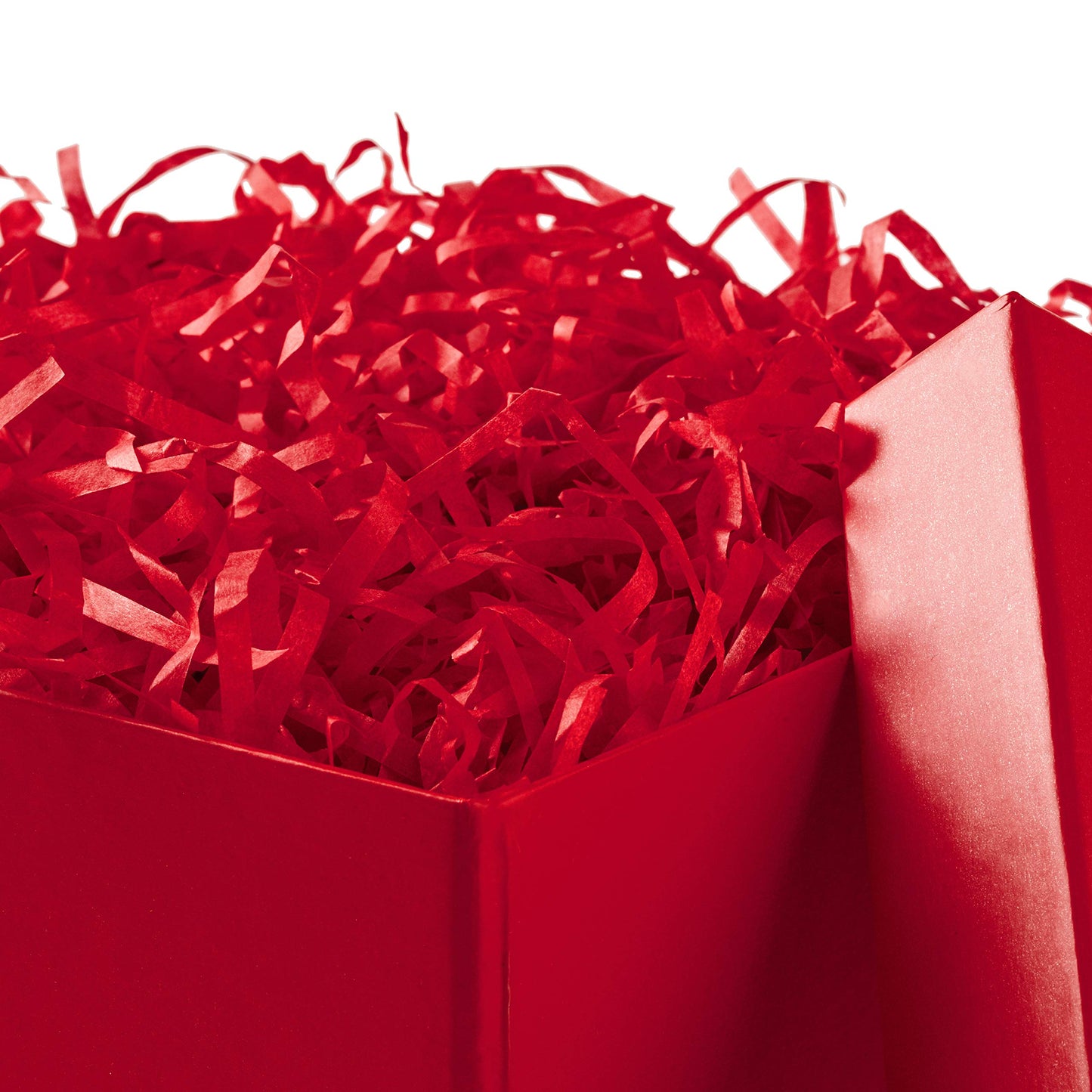 Medium Gift Box with Lid and Shredded Paper Fill (Red 7 inch Box) for Birthdays, Graduations, Anniversaries, Christmas, Valentine's Day, All Occasion