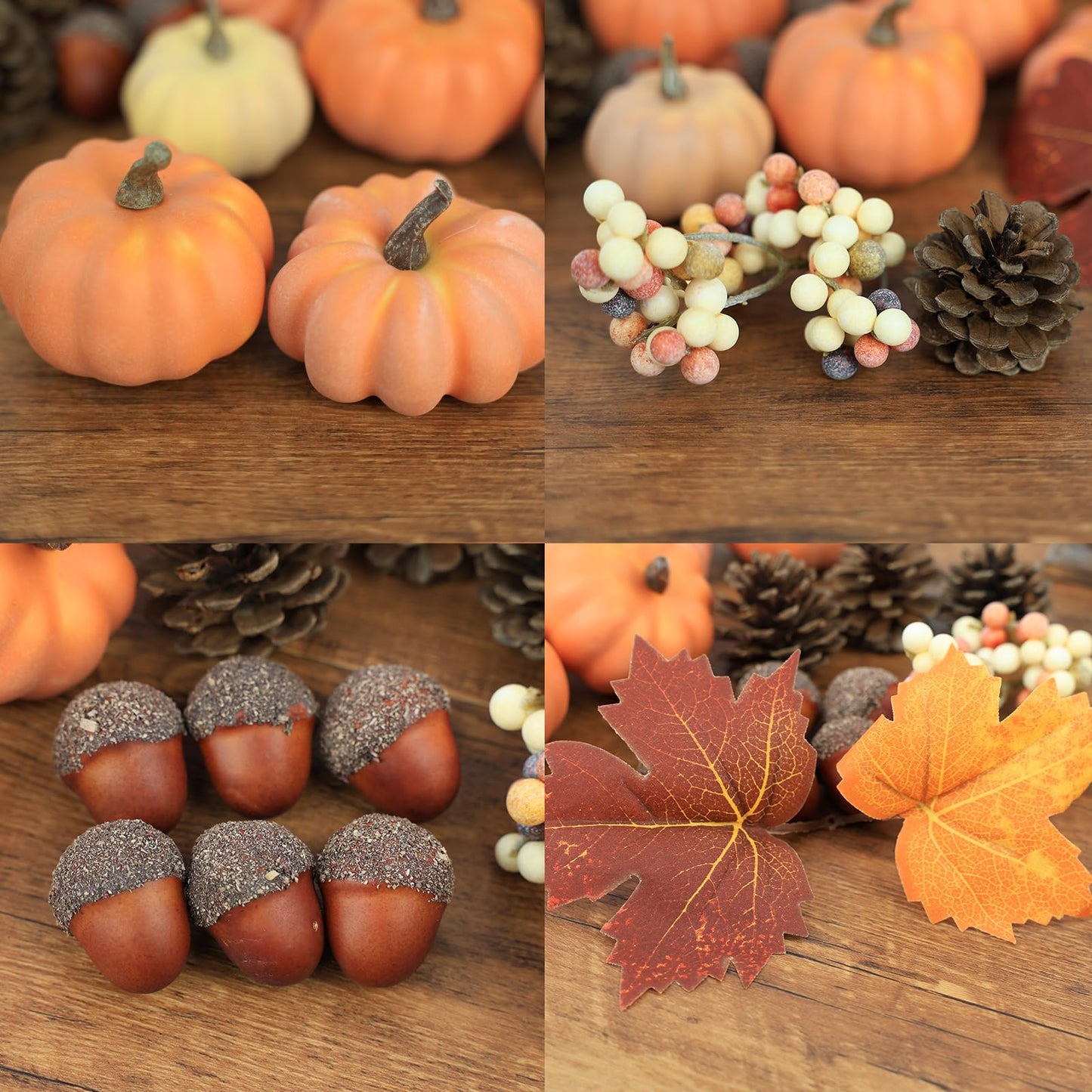 22 PCS Pumpkin Decor - Fall Decorations Plastic Pumpkins for Autumn Decorating Kit Halloween Thanksgiving Party Supplies