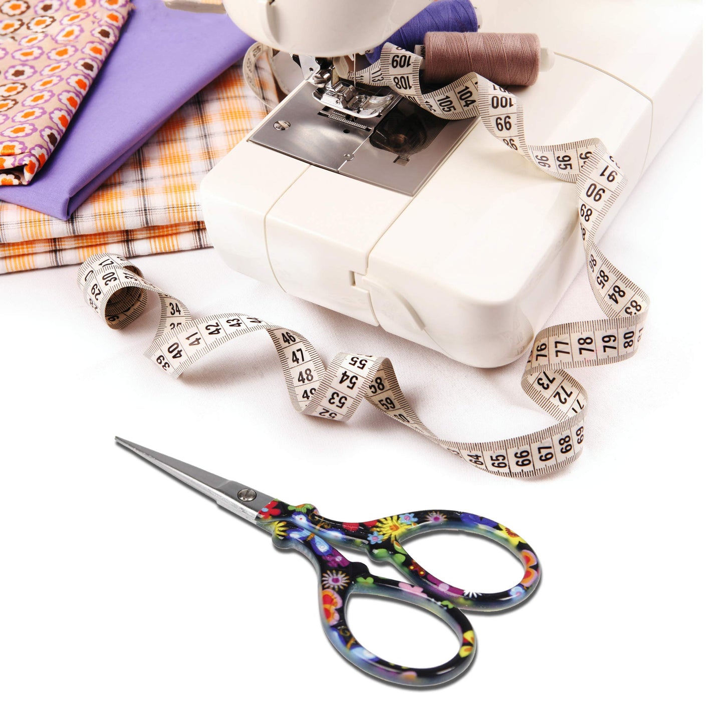 Hisuper Sewing scissors sharp Embroidery Crafting Threading Scissors with Leather Scissors Cover for Needlework Craft Art Work Manual Handicraft DIY Tool