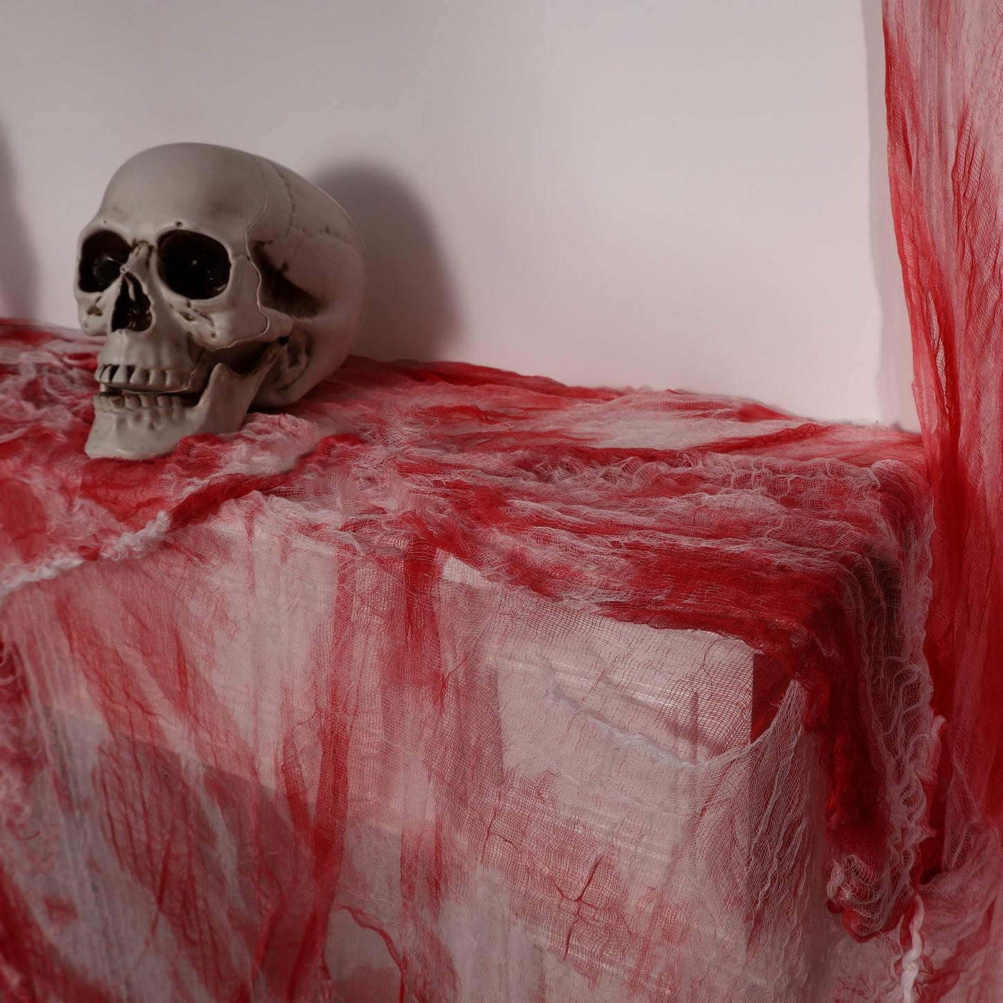ZYP Halloween Blood Red Creepy Cloth 410 x 80 Creepy Gauze Cloth Scary Halloween Decoration for Outdoor Yard Home Wall Decorations