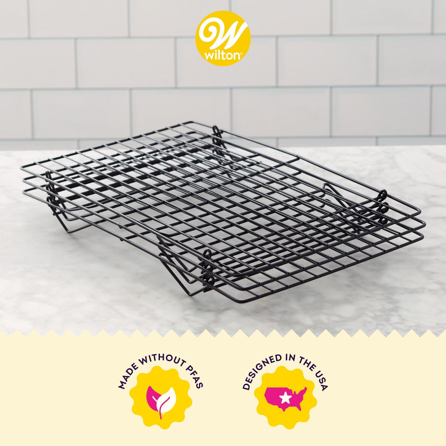 Wilton Excelle Elite 3-Tier Cooling Rack for Cookies, Cake and More - Cool Batches of Cookies, Cake Layers or Finger Foods, Black