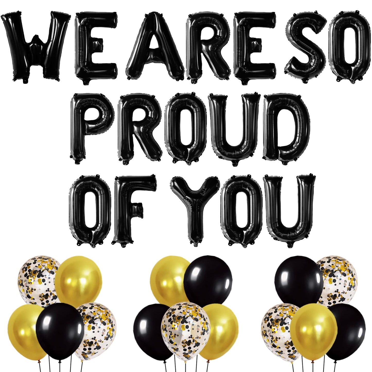 KatchOn, Black We Are So Proud of You Balloons - 16 Inch, Pack of 16 | Proud Of You Balloon for Graduation Decorations 2026, Graduation Balloons, 2026 Graduation Decorations