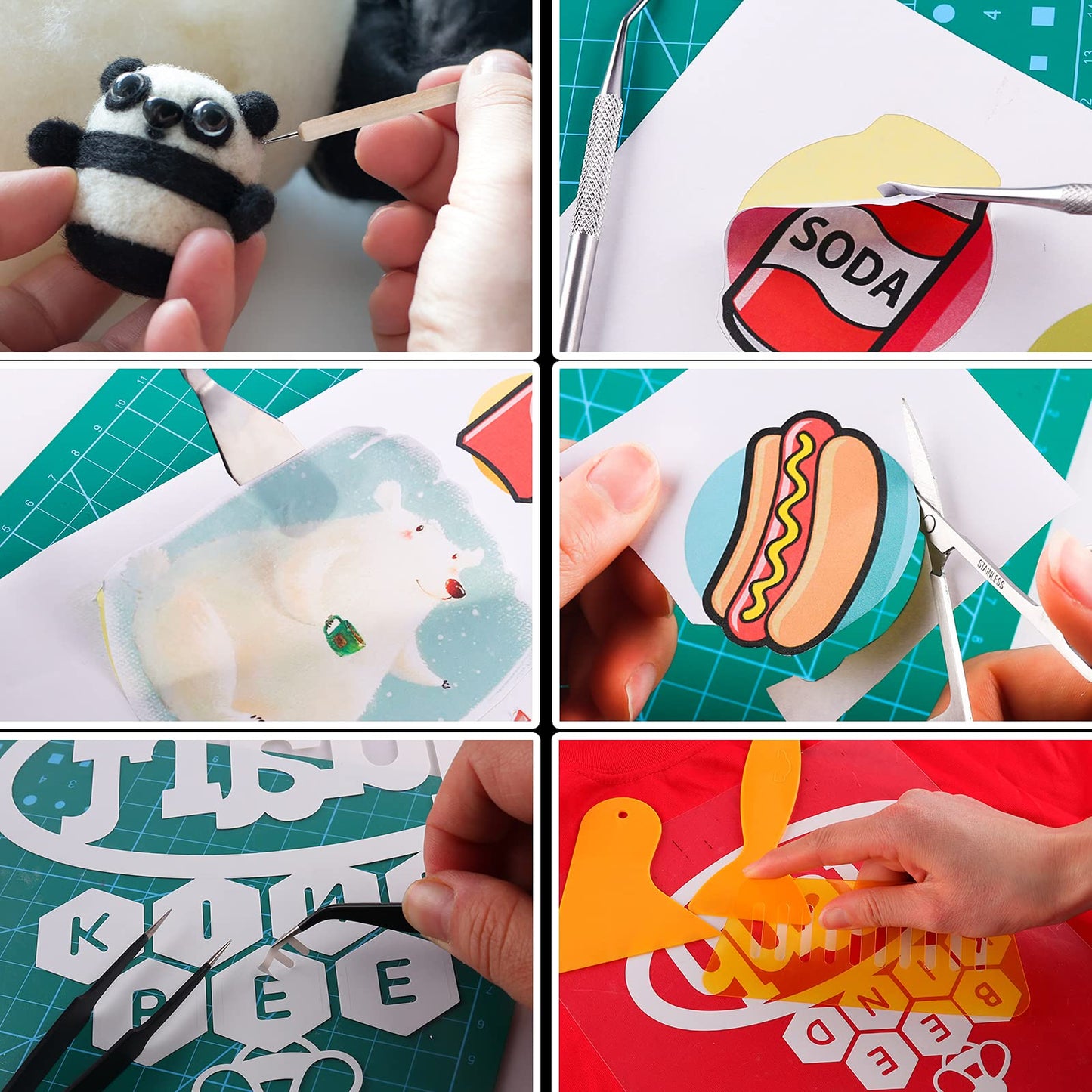 33pcs Vinyl Weeding Tools with T-Shirt Ruler Guide,Craft Tools Set for DIY Heat Transfer Printing, Weeding Vinyl,Silhouettes,Scrapbooking,Lettering, Cutting, Splicing.