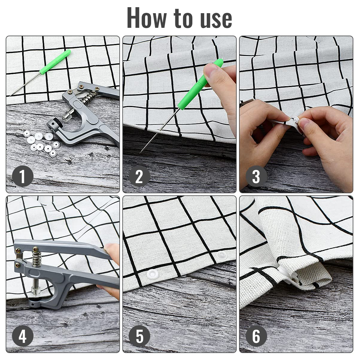 Snap Pliers for Crafts Clothing, Hand-held Pliers Tool for Snaps Buttons, No-Sew Button Snap Fastener Press Attacher Punch for T3 T5 T8 Snaps