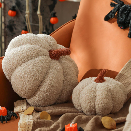 YRXRUS Pumpkin Pillows, Halloween Pumpkin Pillow Set of 2, Off White