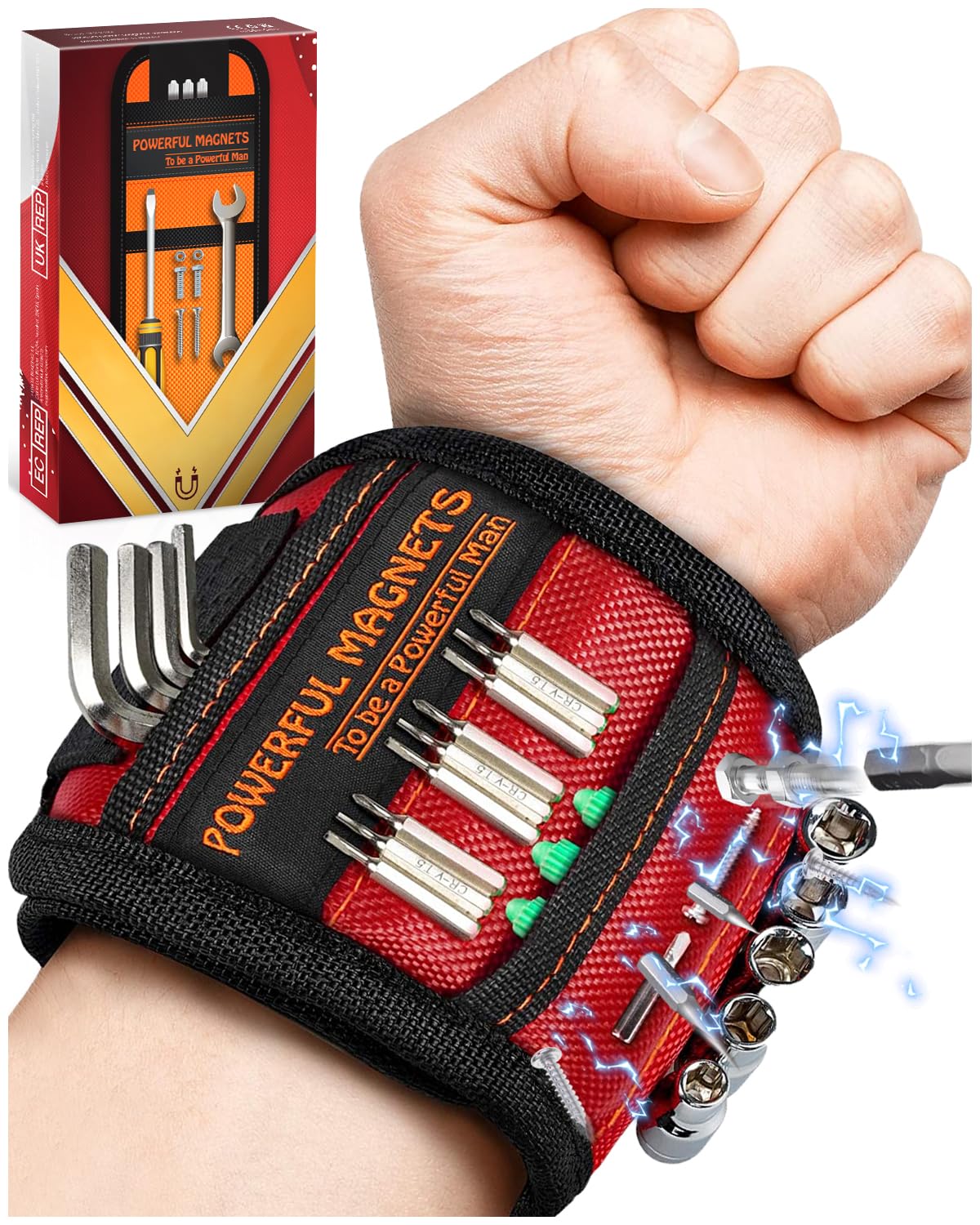 Father Day Gifts from Daughter Wife Son Magnetic Wristband: Men Tool Gifts for Men Him Belt Magnet Wrist for Holding Screws Nails Cool Gadgets Ideas Grandpa Father Day Gifts for Husband Dad Papa