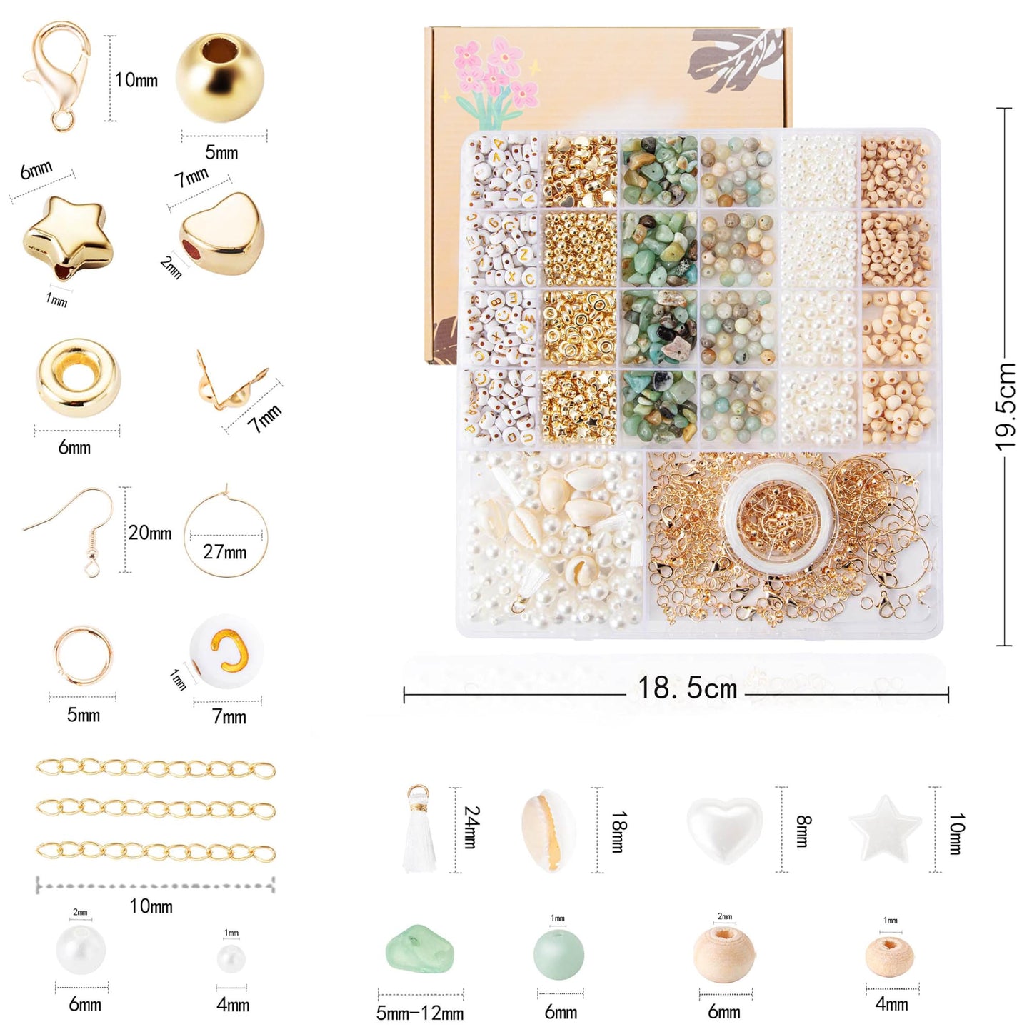 Jewelry Making Supplies Kit Natural Stone Beads for Irregular Natural Stone with for DIY Craft Bracelet Necklace Earrings for Adults (Amazonian)