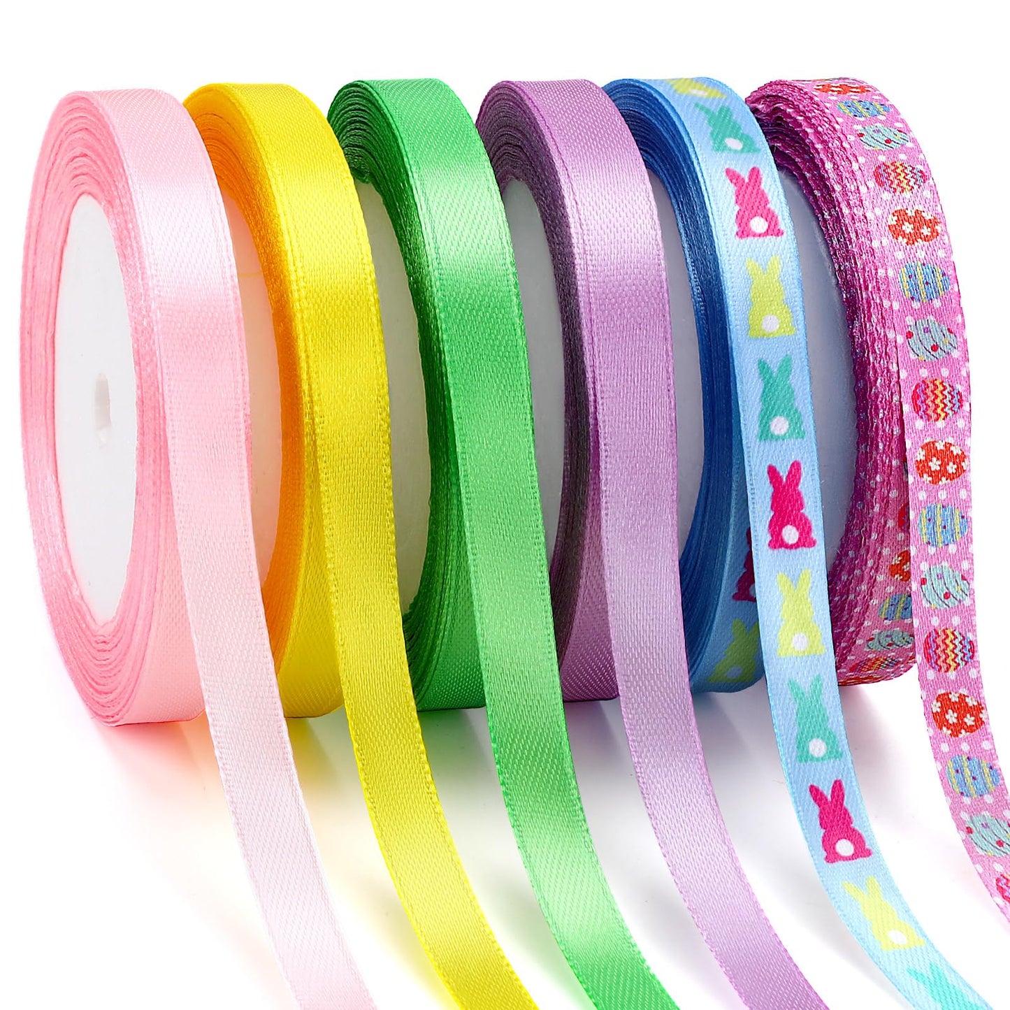 Easter Themed Ribbon Set 25 Yards per Roll, Premium Easter Craft Ribbon Decoration for Holiday Crafts, Wreaths and Party Decor