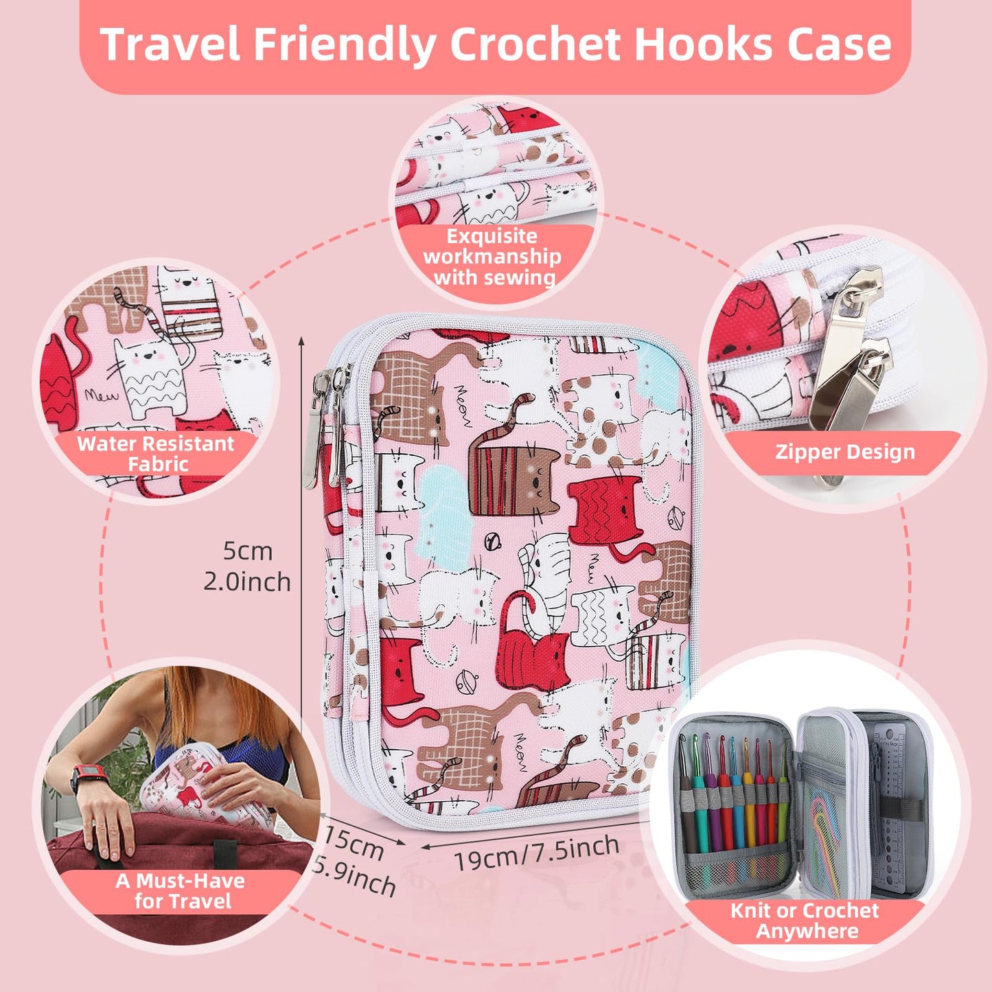 Beginner Yarn for Crocheting and Knitting-Crochet Kit for Beginners Adults Kids Professionals-Crocheting Animals Kits-Includes 382 Yards Cotton Yarn Balls, Hooks, Accessories, Tutorials