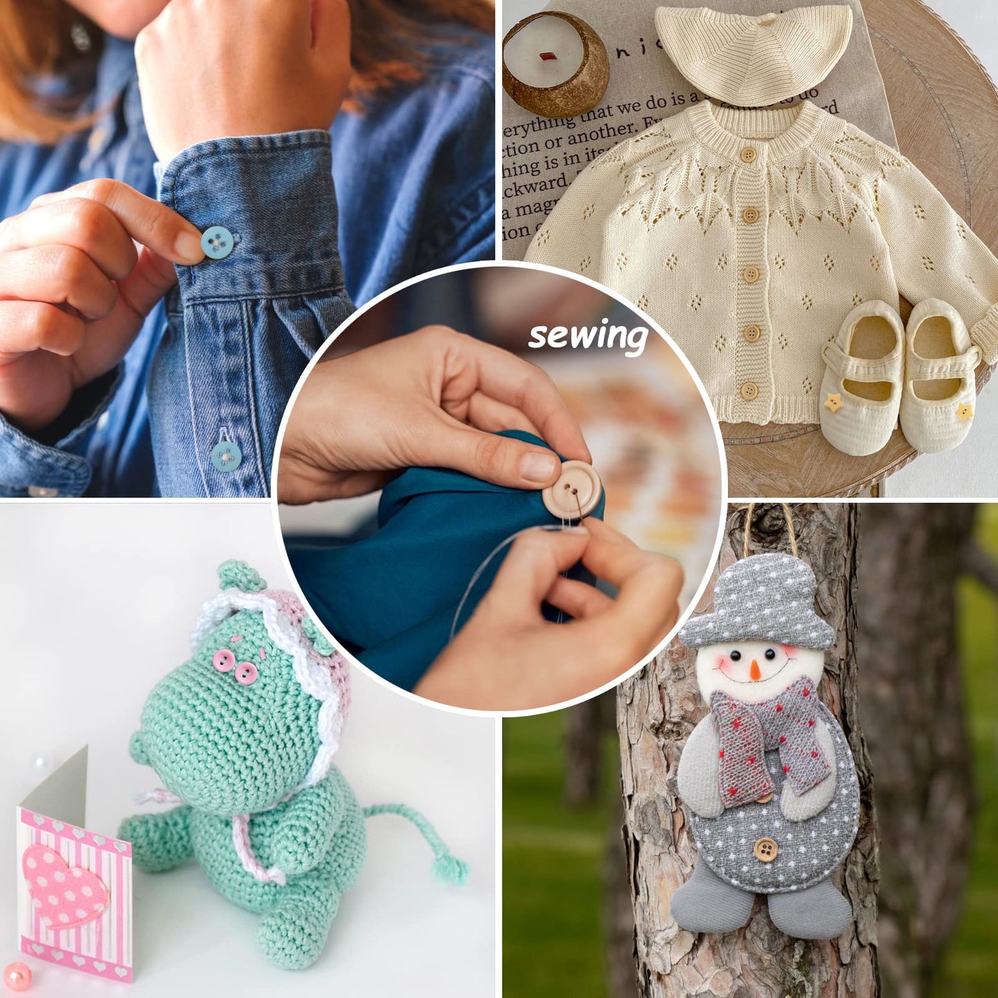 Tnstk 650 Pcs Buttons Round Resin Buttons 2 and 4 Holes Assorted Buttons for Sewing Crafts DIY Projects Button Painting Craft Buttons (Pink)