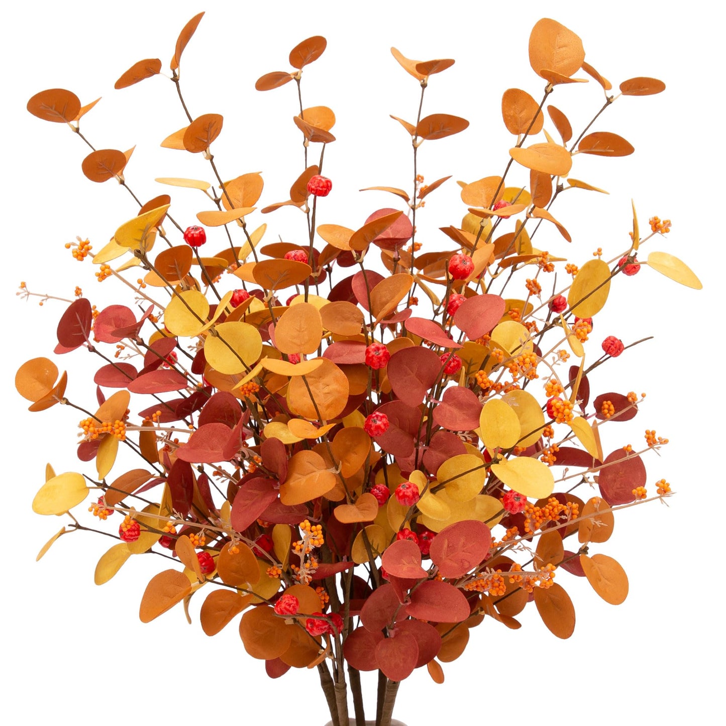 6 Pcs Aritificial Eucalyptus Stems Fall Decorations Leaves Spray Autumn Decorations with Fall Flowers Branches and Fall Plants for Fall Floral Arrangements