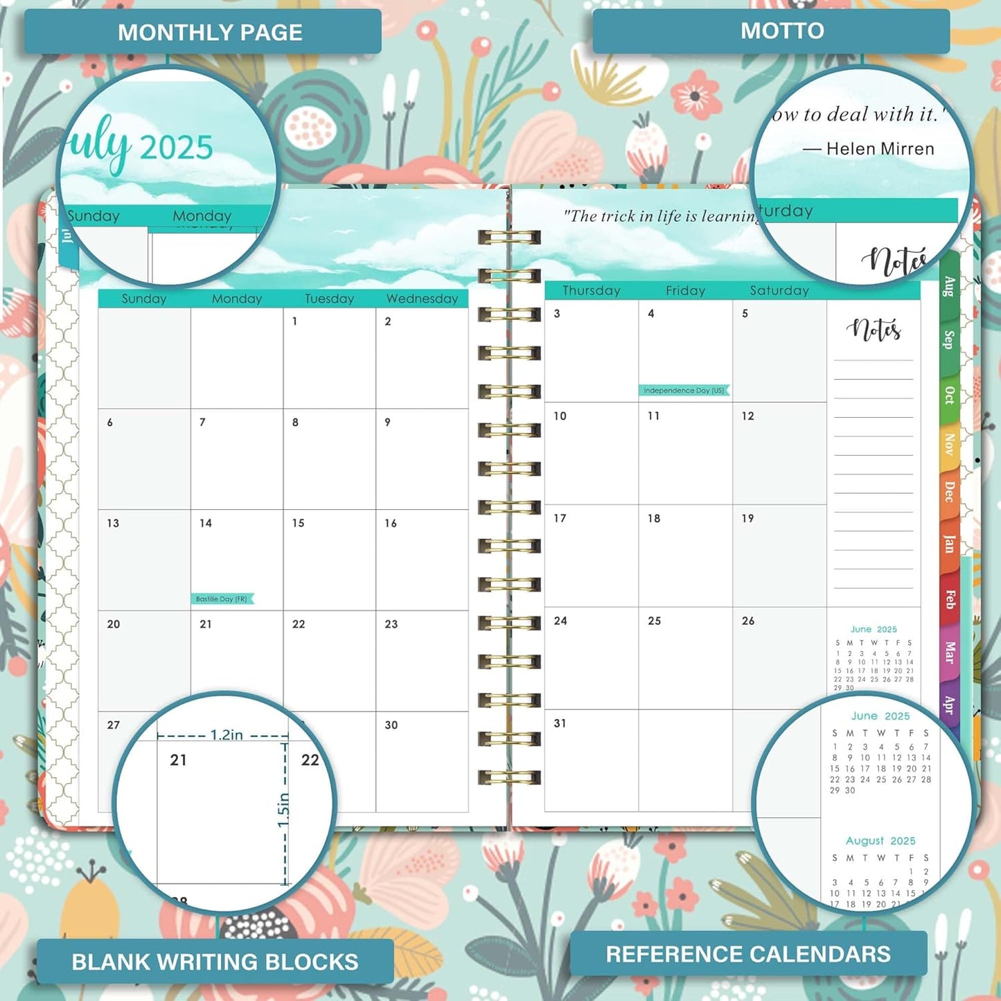 2025-2026 Planner - 2025-2026 Academic Planner form July 2025 to June 2026, Calendar Planners with Inner Pocket, Premium Paper, 6.4‘’ x 8.3'''