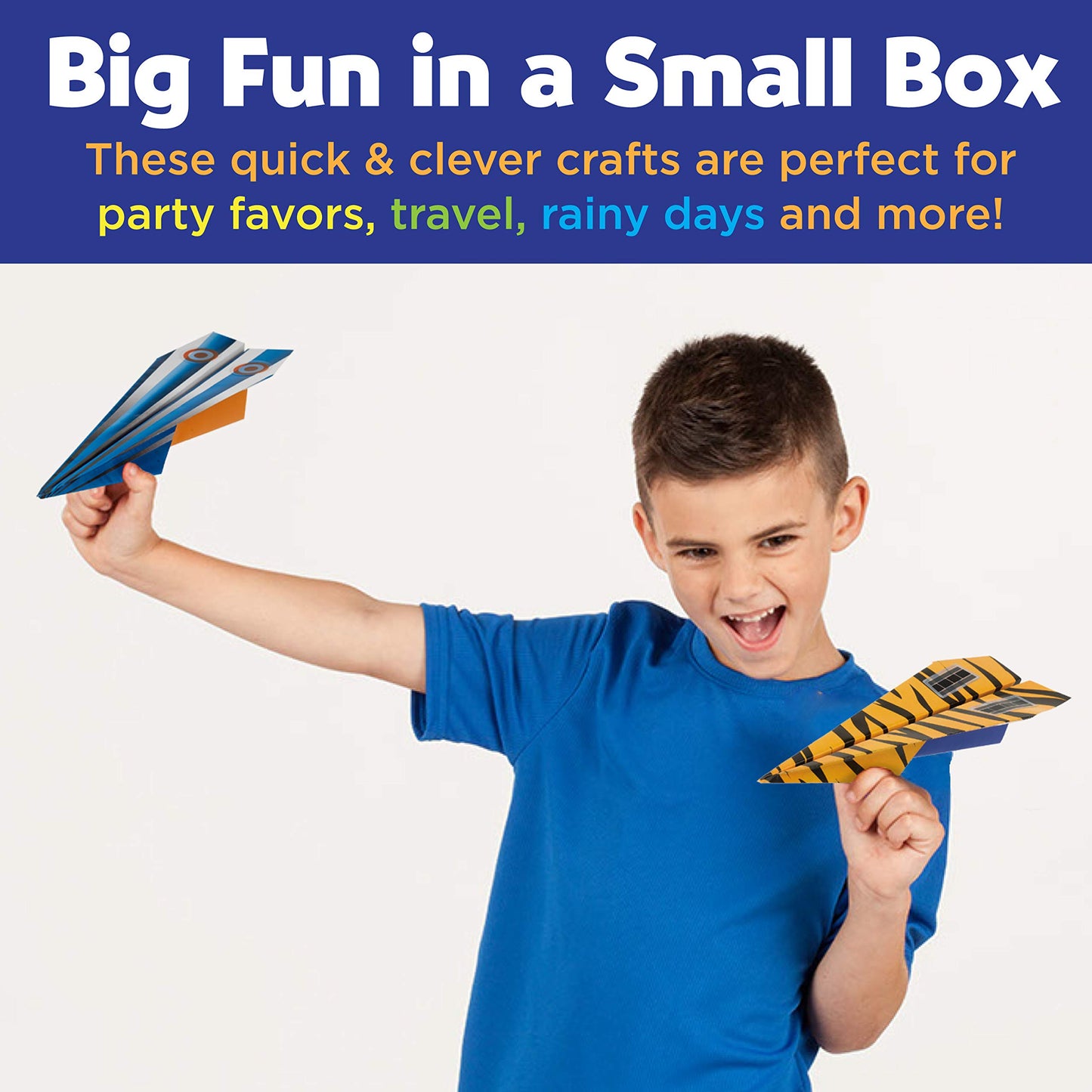 Creativity for Kids Paper Airplane Squadron - Create 20 Paper Airplanes, Crafts for Boys and Girls, Stocking Stuffers and Gift for Boys, Kids Activities for Ages 6-8+