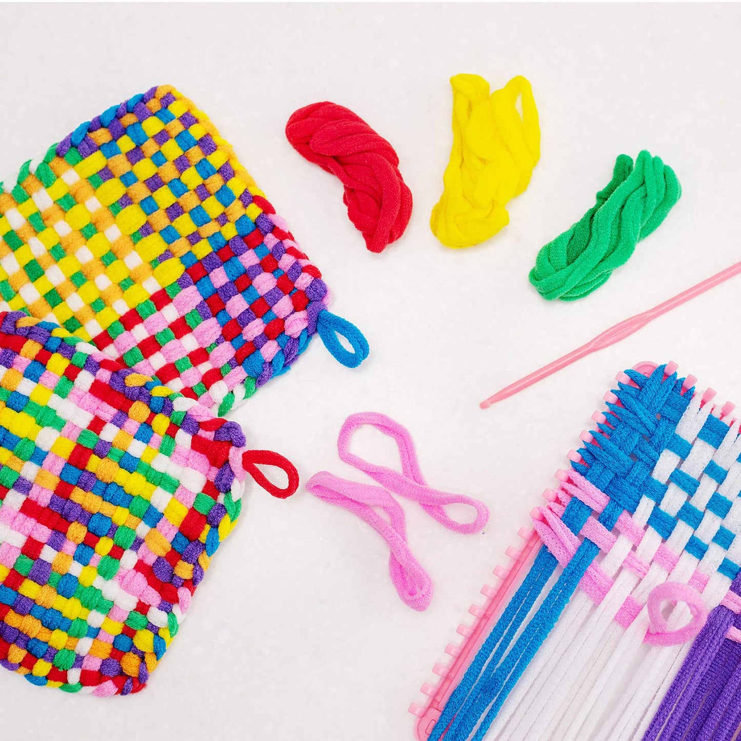 12 Colors Potholder Weaving Loom Loops Bulk Weaving Craft Loops with Multiple Colors for DIY Crafts Supplies Compatible with 7 Inch Weaving Loom(192 Pieces)