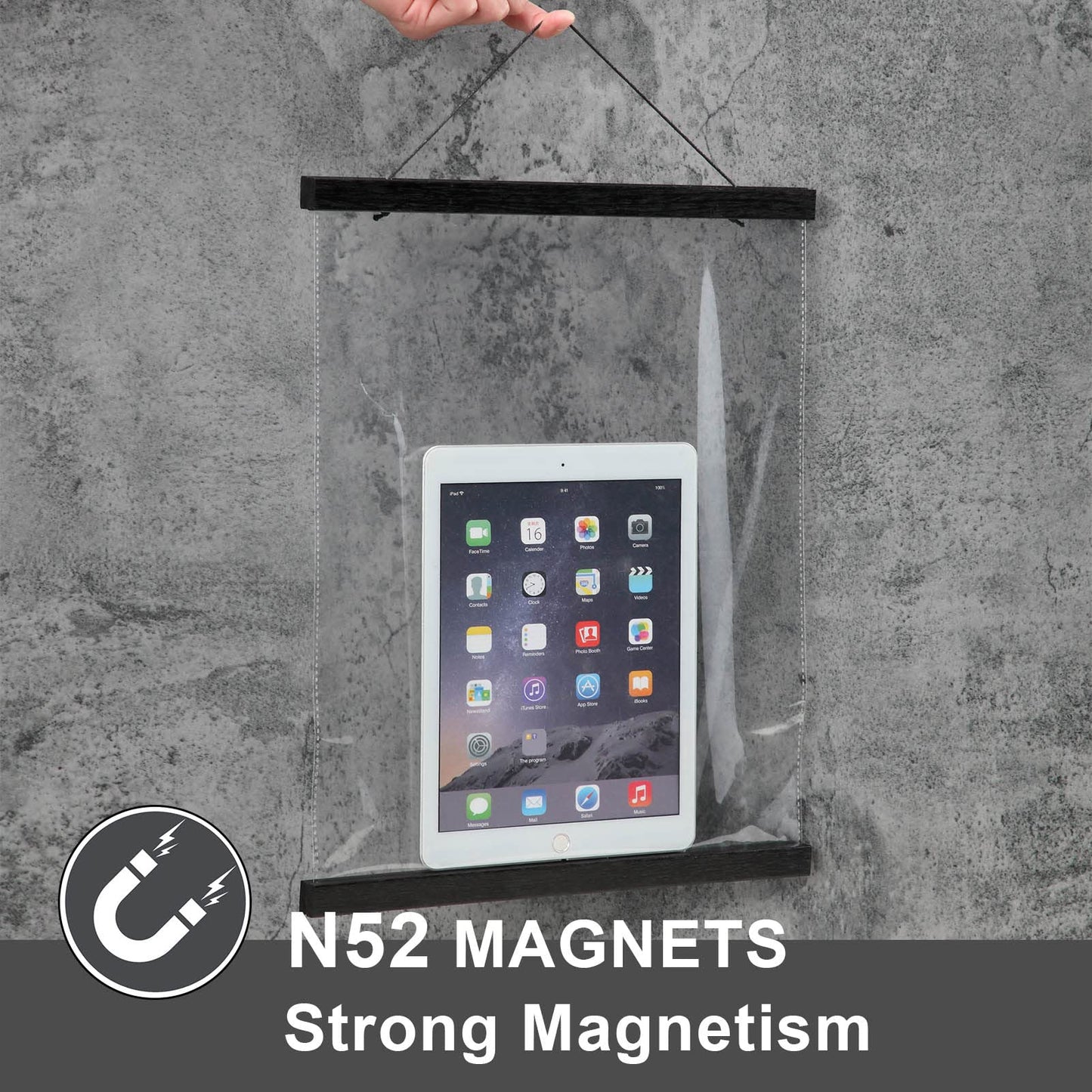 Magnetic Poster Hanger Frame, Black Magnet Poster Frame 12x16 12x18 12x36 for Paintings, Photos, Maps, Scrolls, Picture, Canvas Works and Art Prints