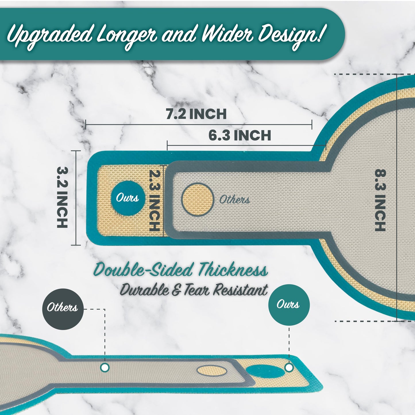 Santiago Design® | Silicone Bread Sling Dutch Oven 2PCS | Non-Stick & Easy Clean Reusable Silicone Bread Baking Mat | Bread Baking Sheet Liner for Transferable Dough | Extra Long Handles