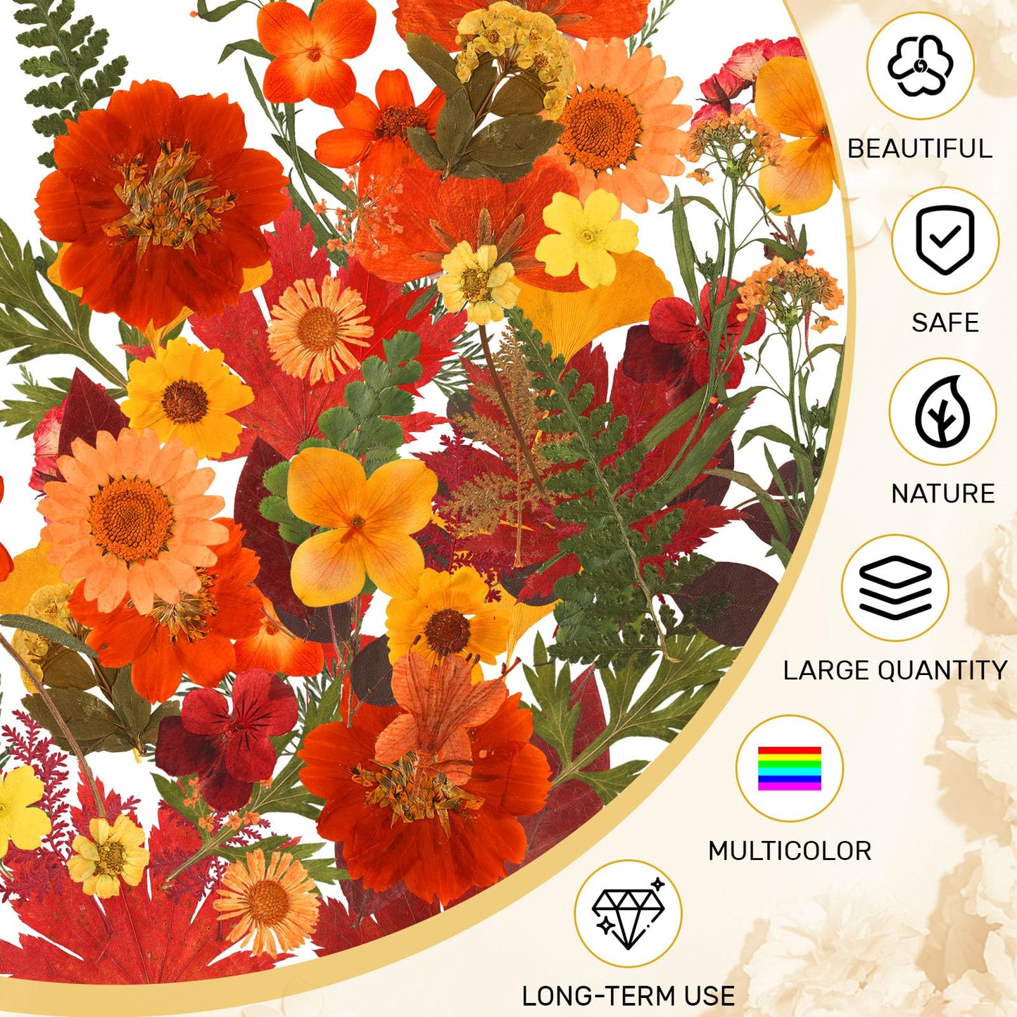 Fall Dried Pressed Flowers,100 Pcs Autumn Dried Flowers Leaves for Resin Molds Real Pressed Flowers for Crafts DIY Jewelry Molds, Scrapbooking, Candle