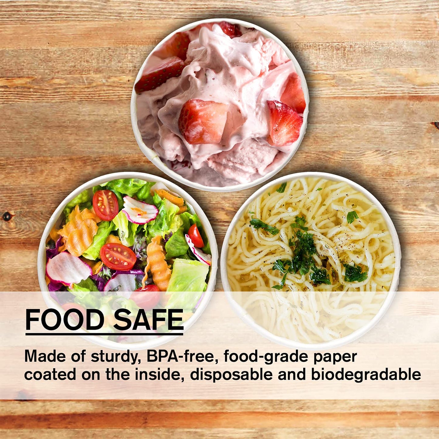 8oz Paper Soup Containers With Lids, Disposable Soup Bowls With Lids, 50 Count,