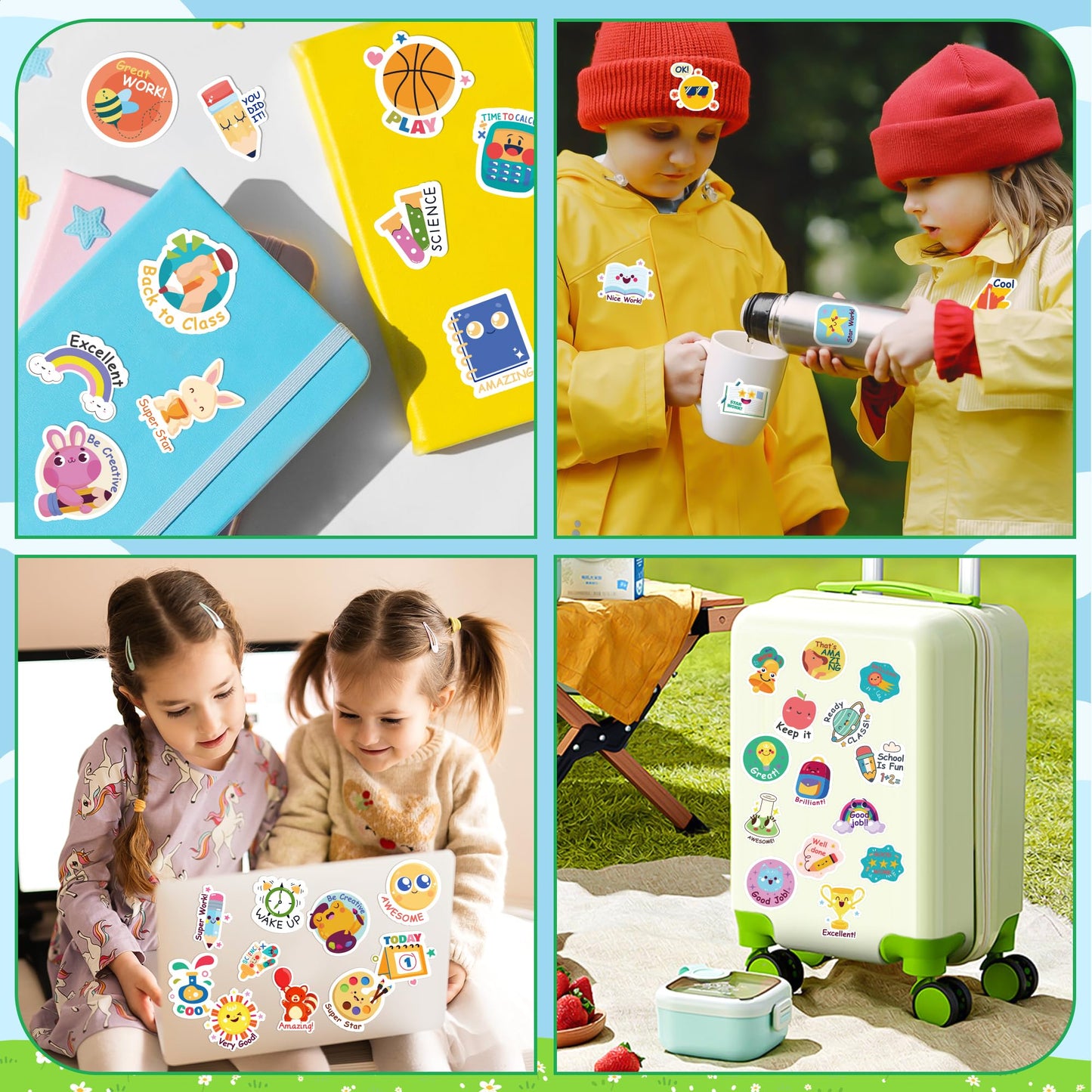 OHOME Back to School Supplies | 480 PCS Vinyl Teacher Reward Motivational Stickers for Kids - Teacher Must Haves Supplies Stuff Essentials Games Toys Gifts for First Day of School Classroom Students