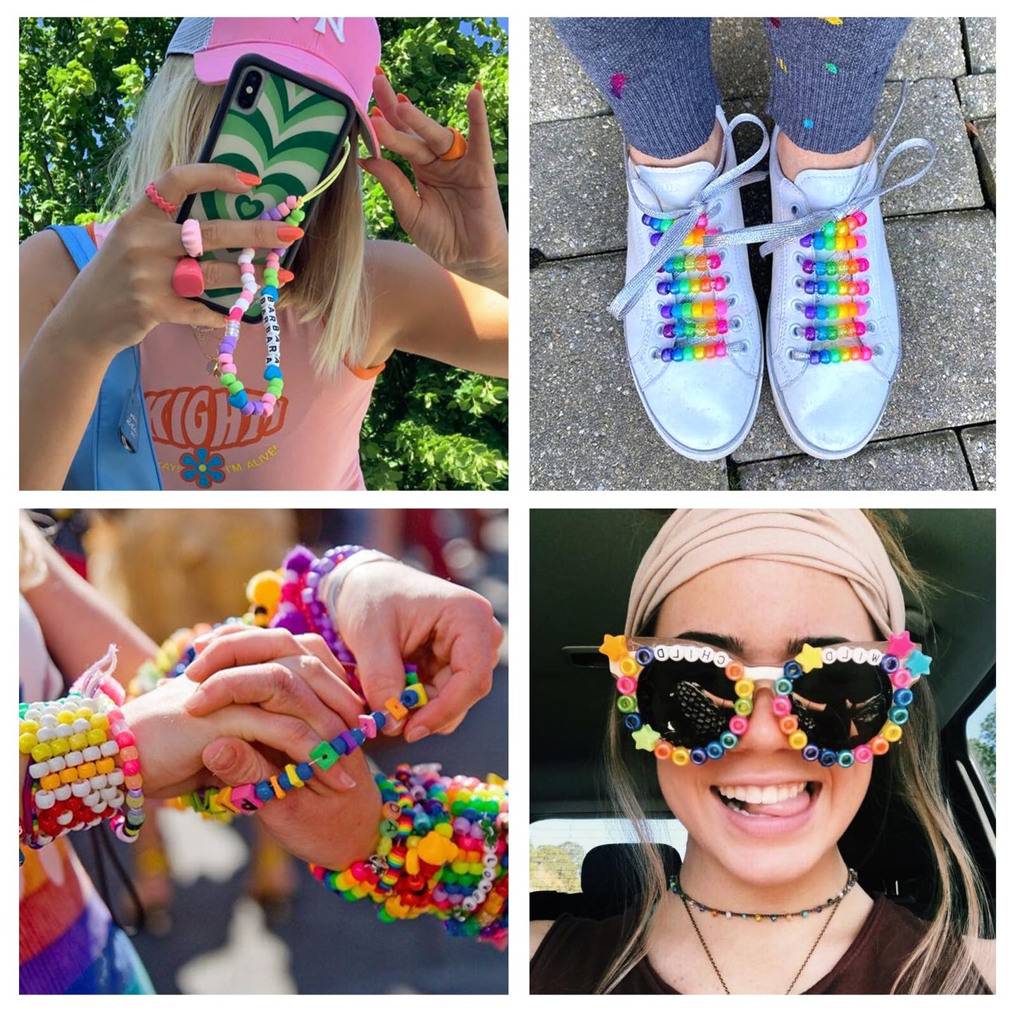 QUEFE 5 Boxes Bracelet Making Kit 120 Colors Pony Beads Kandi Beads Kit 4700pcs Kandi Starter Kit Rave Beads Friendship Bracelets with Letter Bead Pony Beads Kit for Beginners