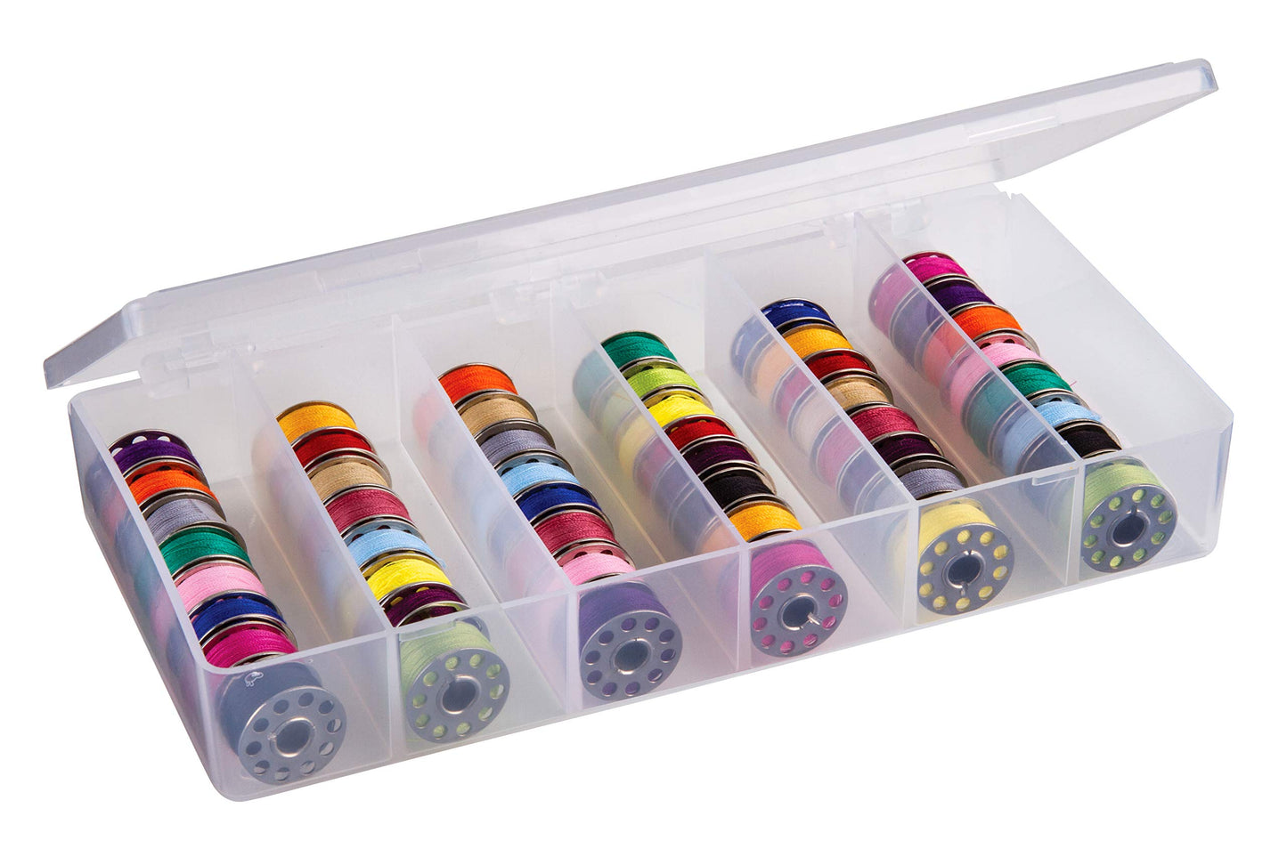 Large Bobbin Box, Sewing Bobbin Organizer, [1] Plastic Storage Case, Clear