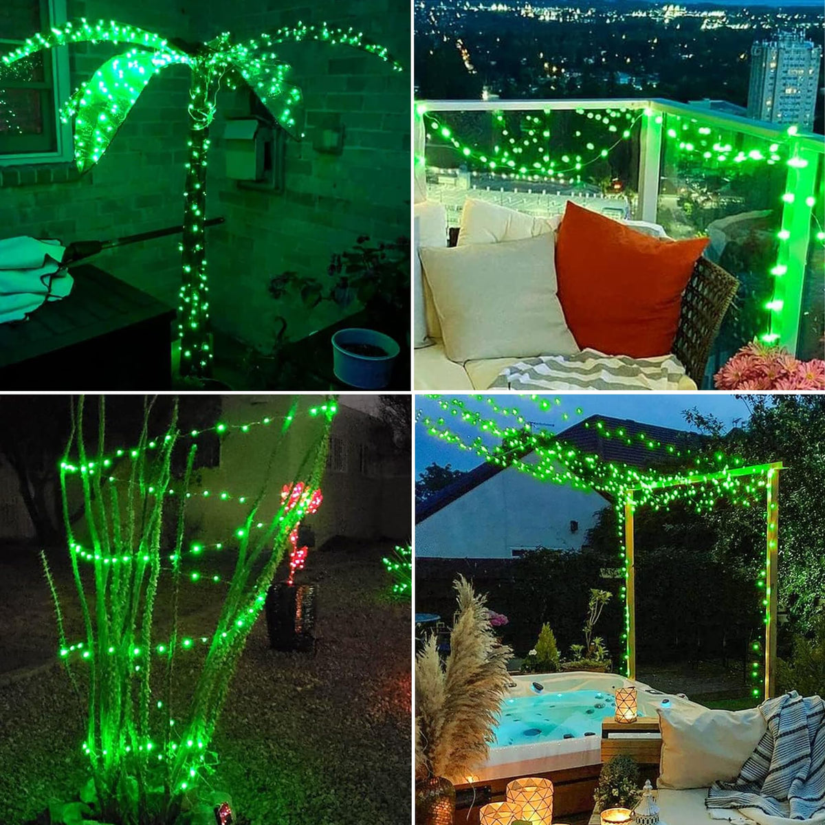 Joomer Solar Fairy Lights, 2-Pack Total 80FT 240LED String Lights, Green