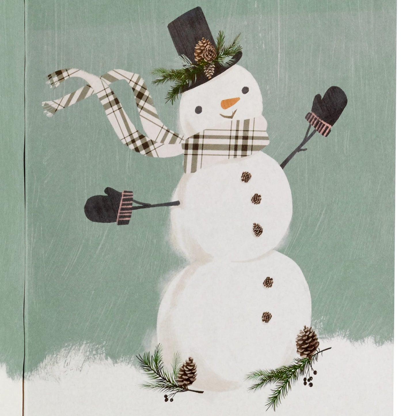 Christmas Gift Bag Assortment (8 Bags: 3 Small 6", 3 Medium 9", 2 Large 13") White and Sage Green with Rustic Snowman, Plaid, Evergreen Tree for Christmas, Winter Weddings, Birthdays